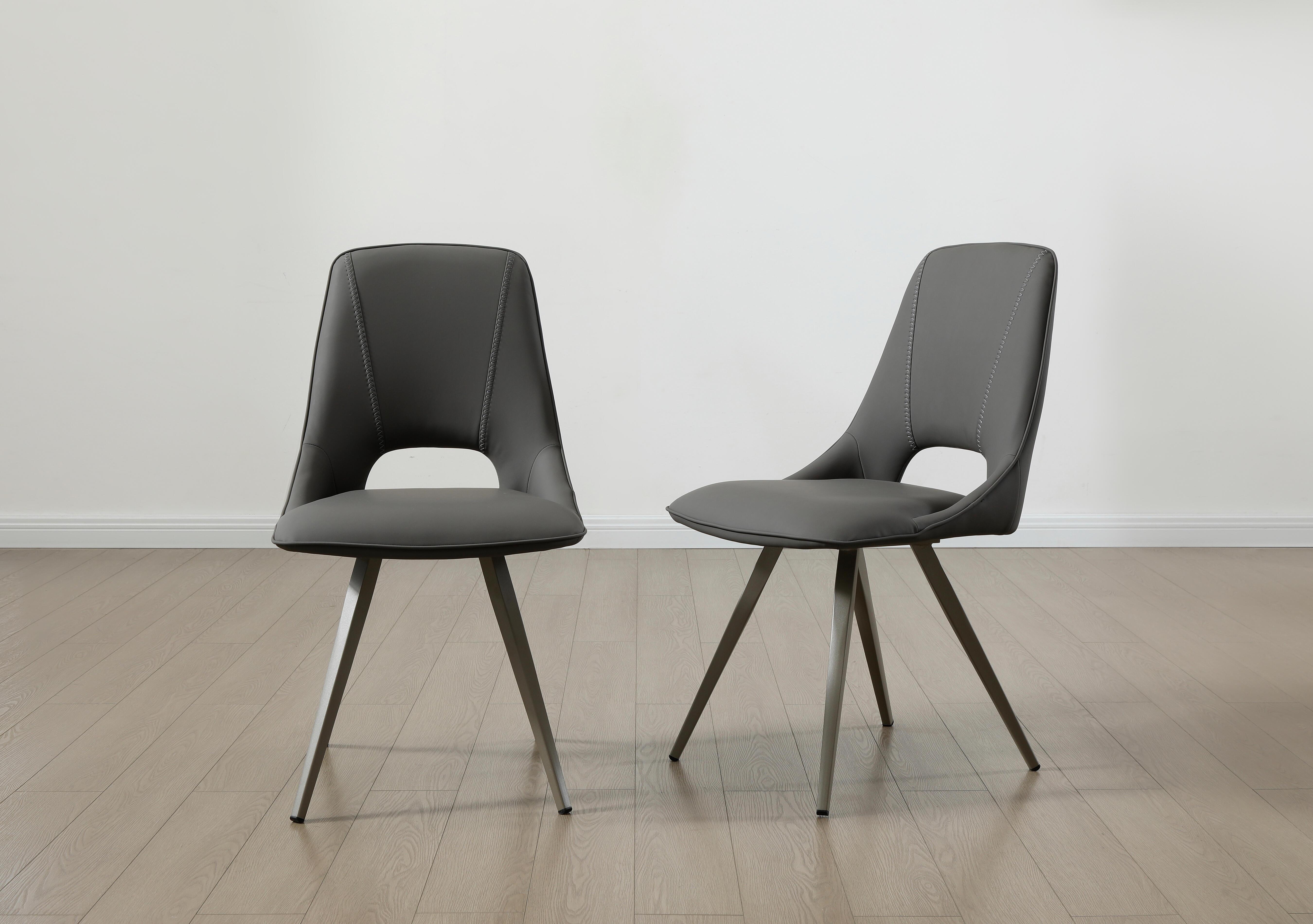 Matera Set of 6 Faux Leather Dining Chairs with Taupe Legs in  on Furniture Village