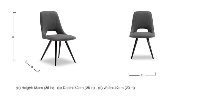 Matera Set of 4 Fabric Dining Chairs with Black Legs in  on Furniture Village