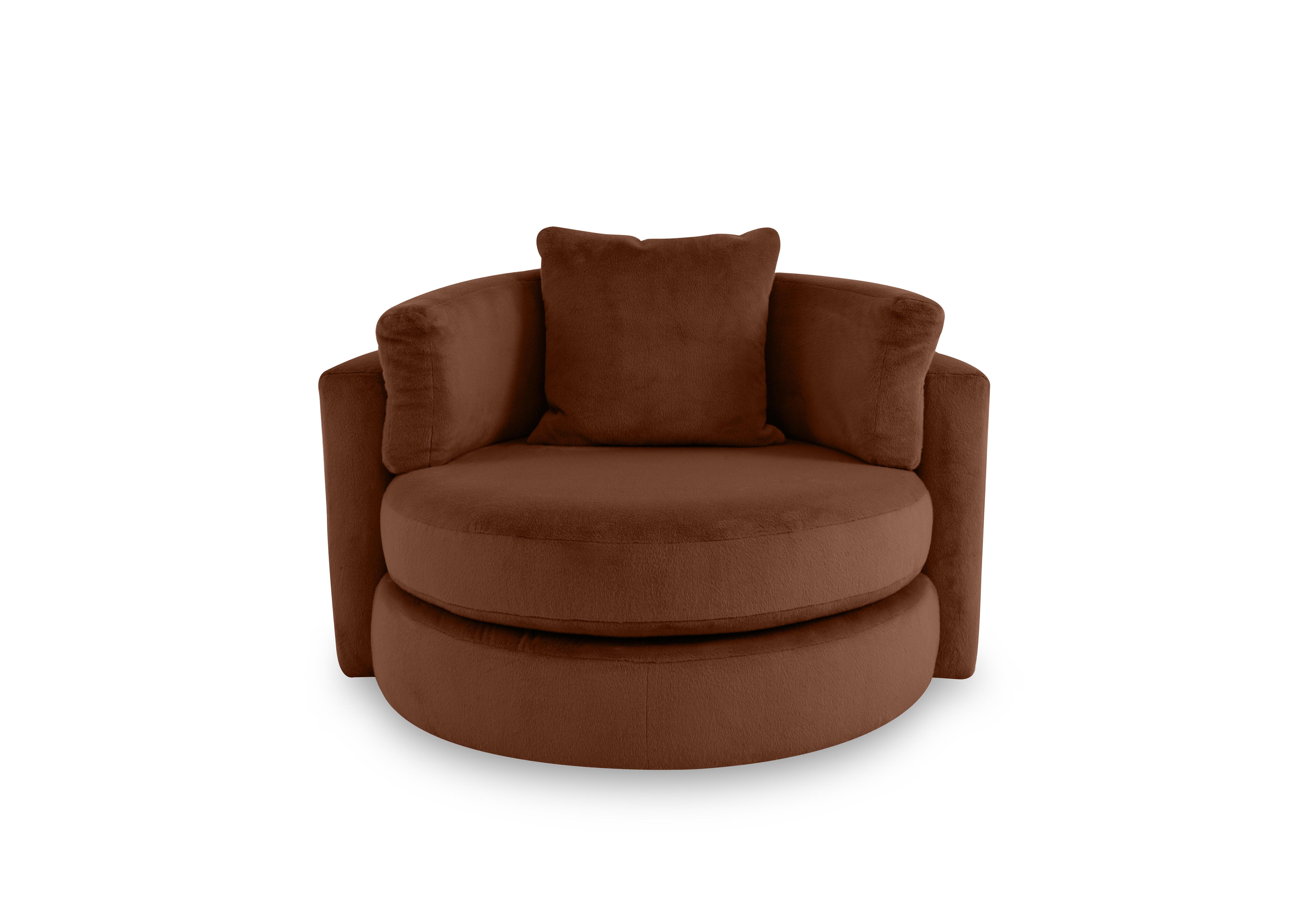 Primrose Swivel Chair in Lynx Burnt Orange on Furniture Village