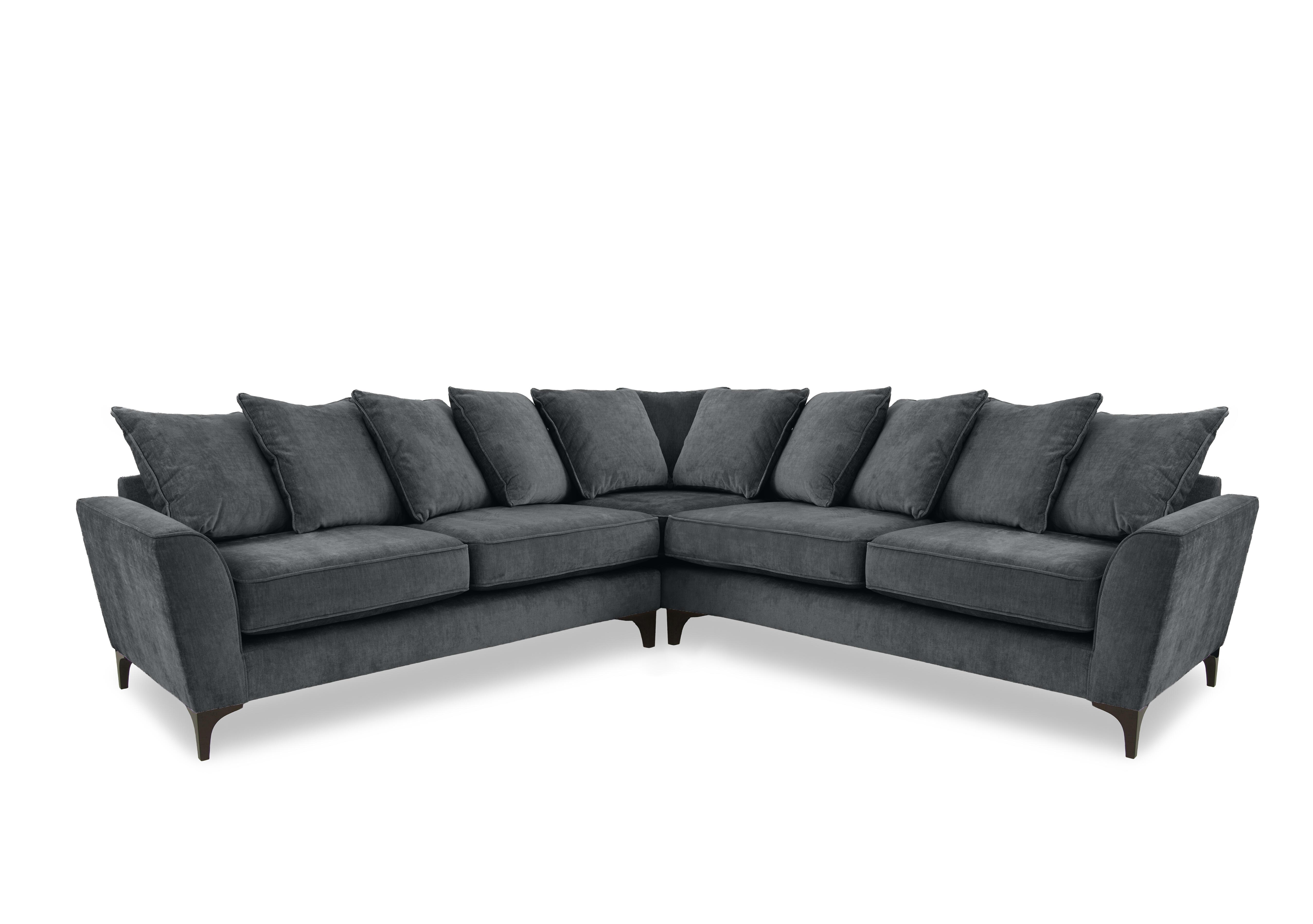 Primrose Large Scatter Back Corner Sofa in Dion Battleship Dk Ft on Furniture Village