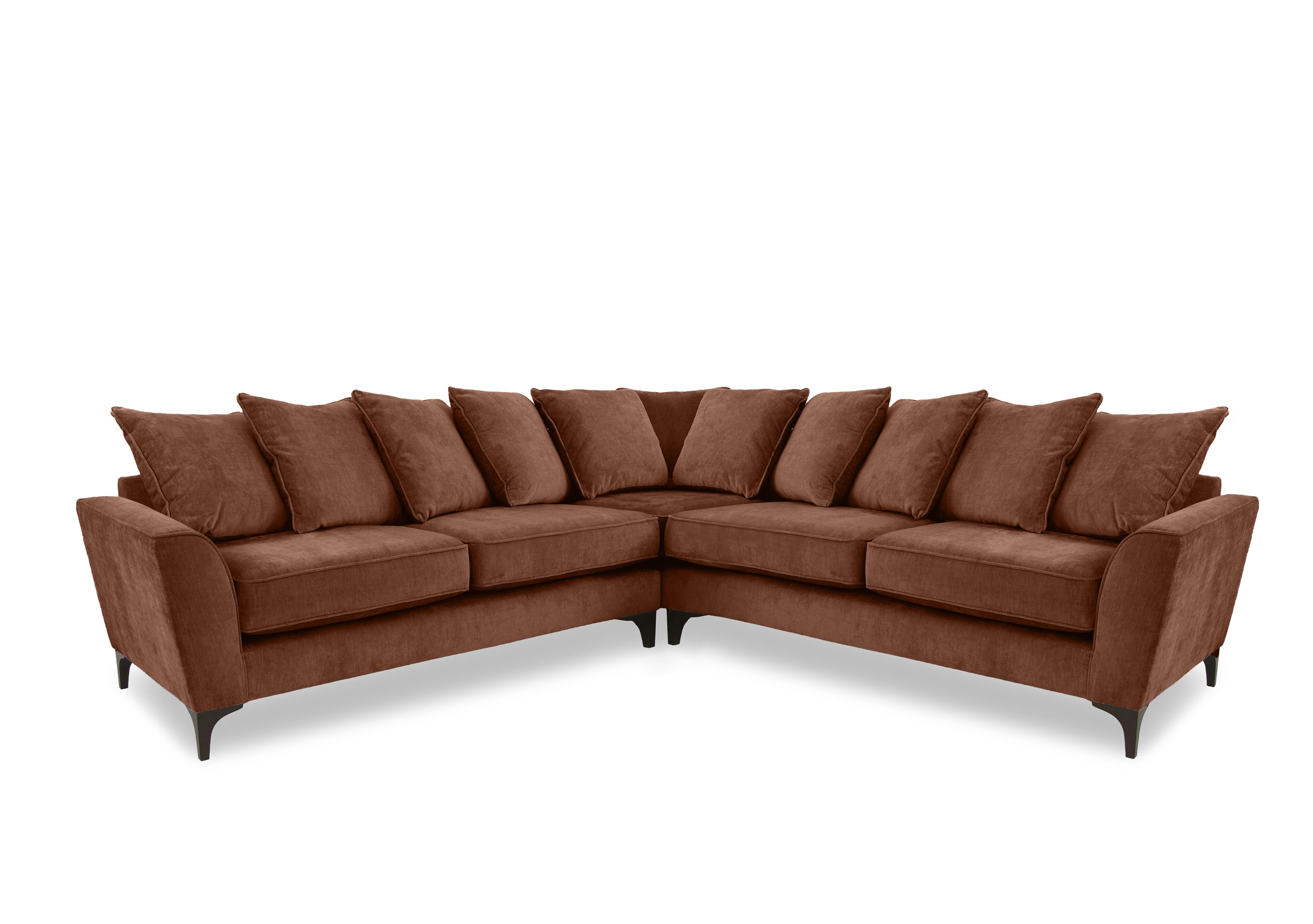 Primrose Large Scatter Back Corner Sofa in Dion Brandy Dk Ft on Furniture Village