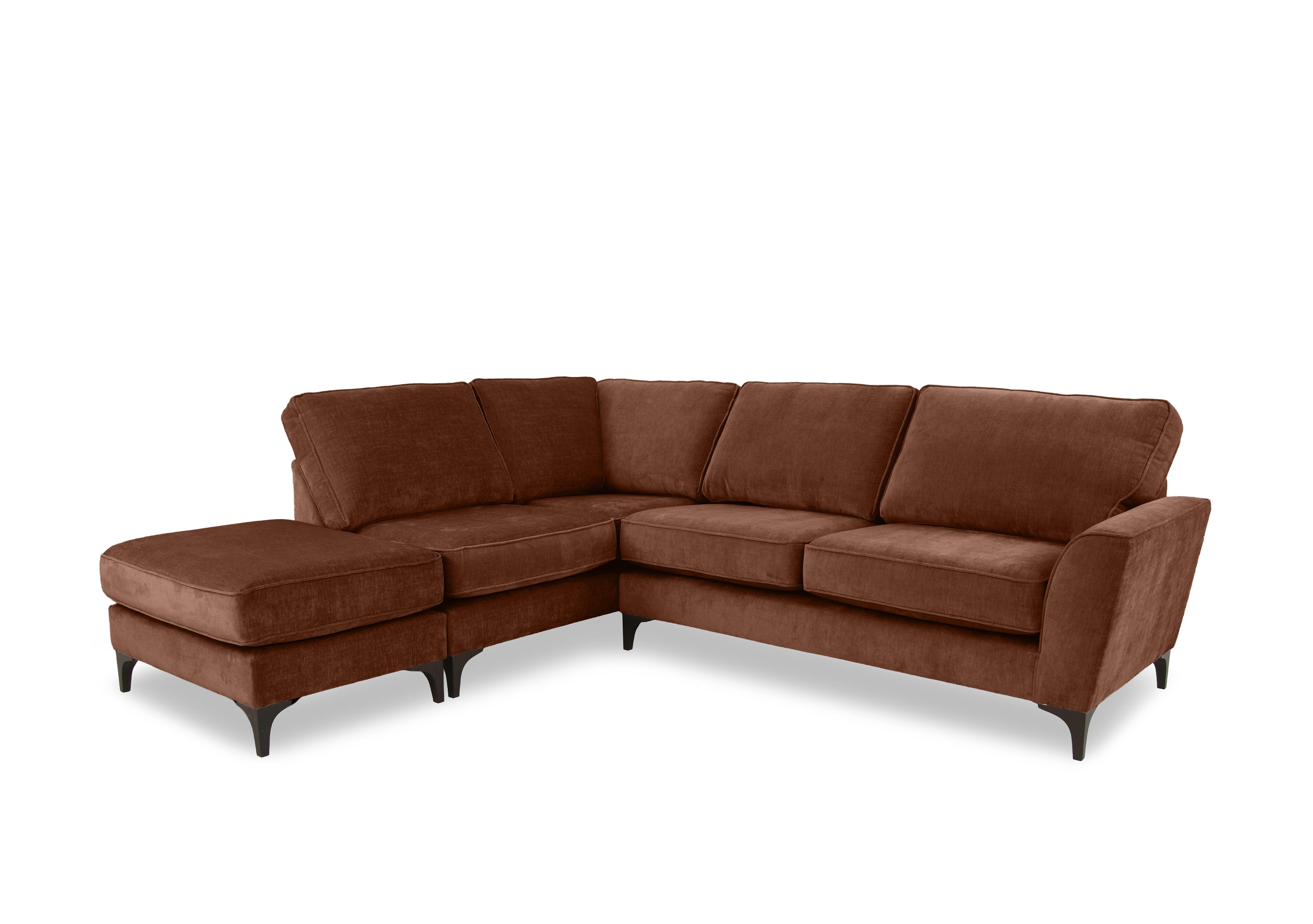 Primrose Classic Back Corner Sofa with Footstool in Dion Brandy Dk Ft on Furniture Village