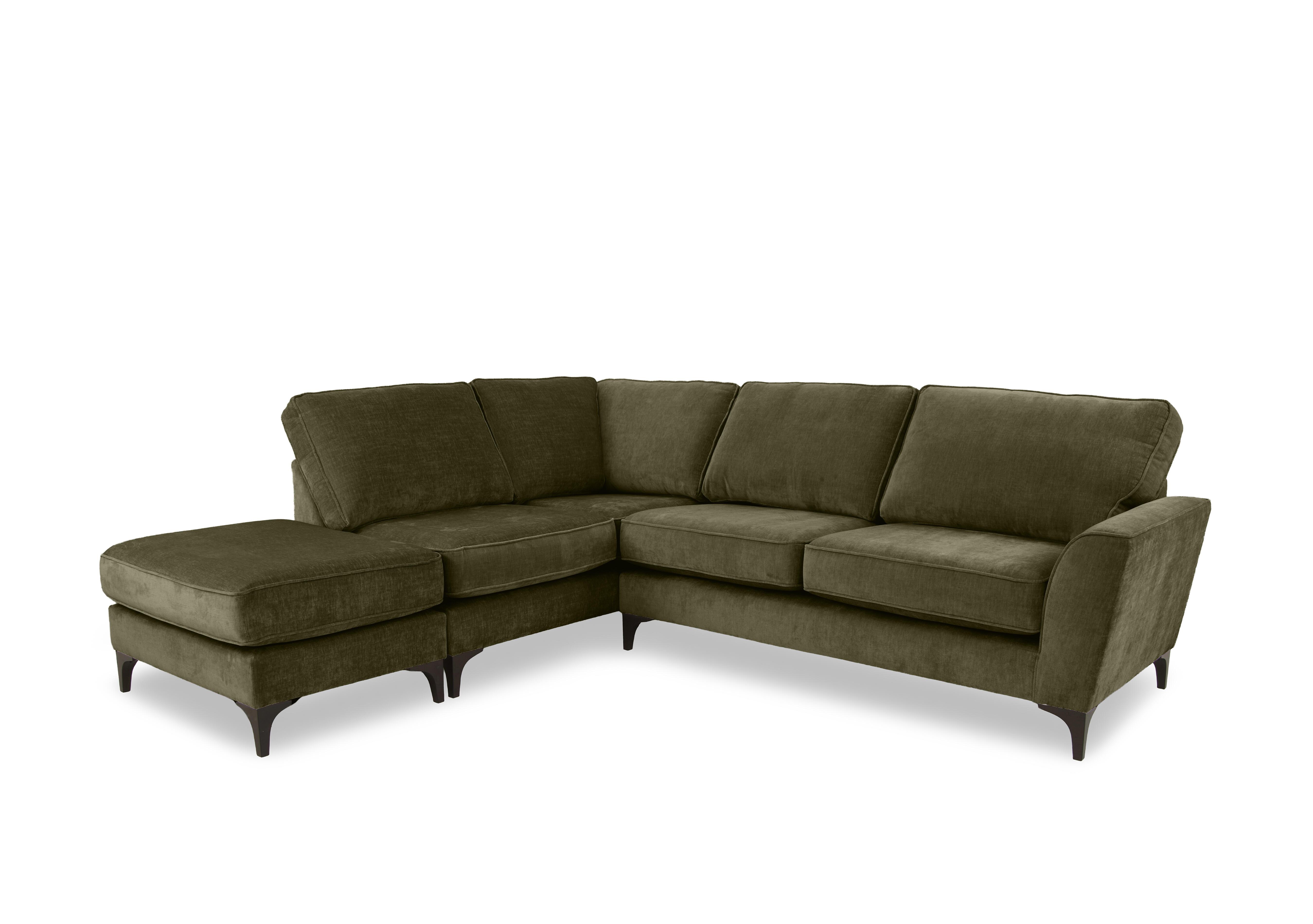 Primrose Classic Back Corner Sofa with Footstool in Dion Olive Dk Ft on Furniture Village