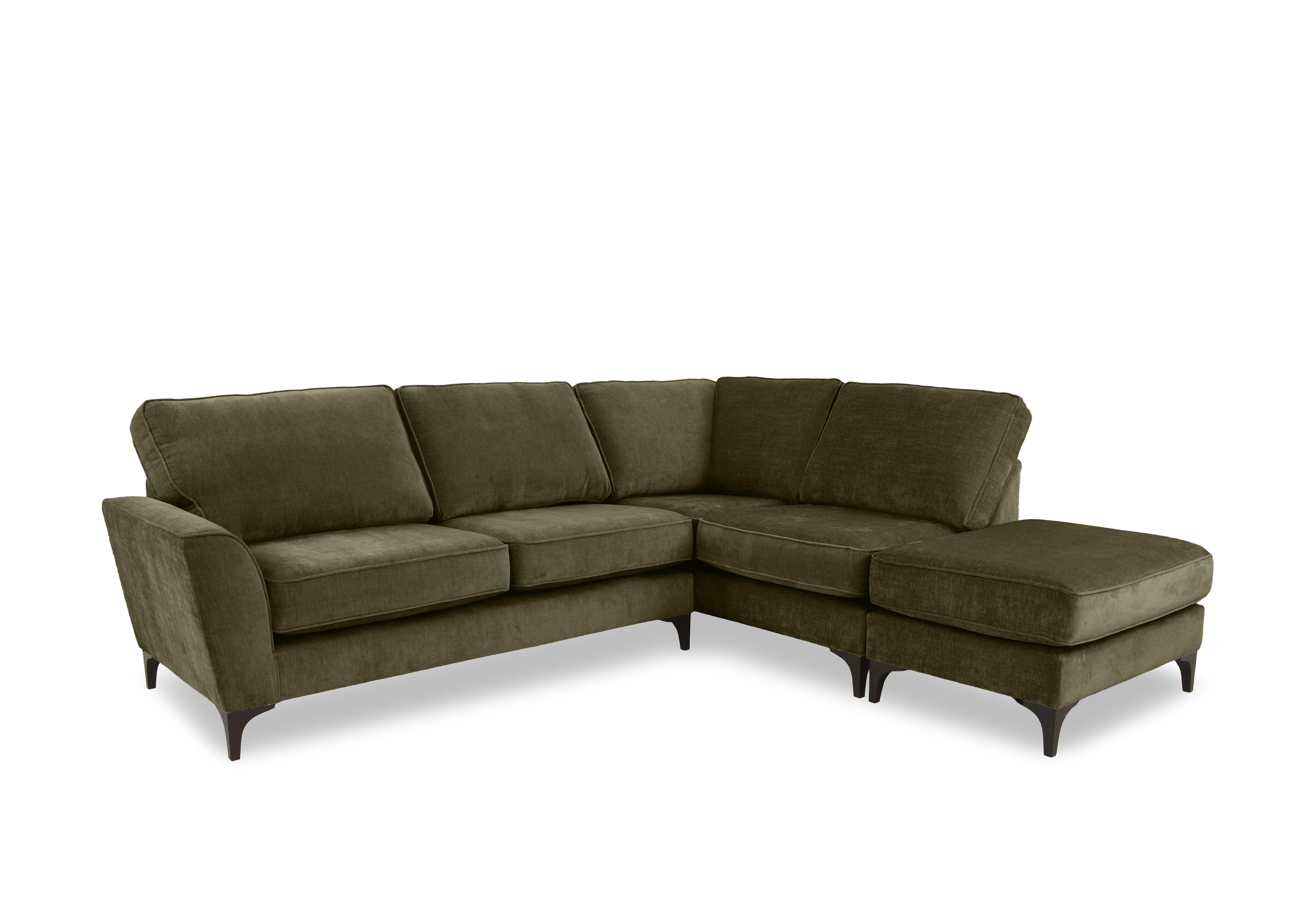 Primrose Classic Back Corner Sofa with Footstool in Dion Olive Dk Ft on Furniture Village