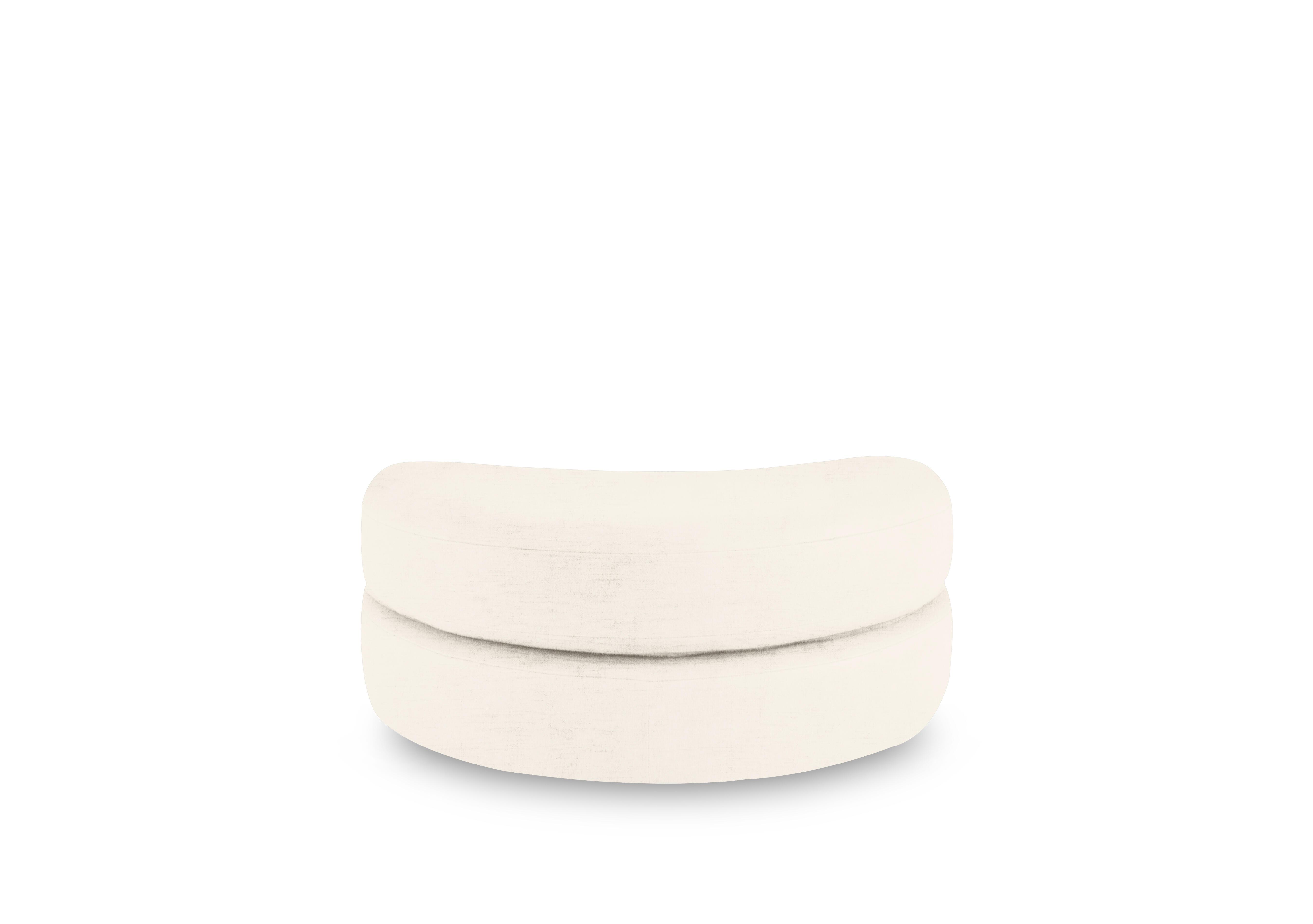 Primrose Half Moon Footstool in Dion Coconut on Furniture Village