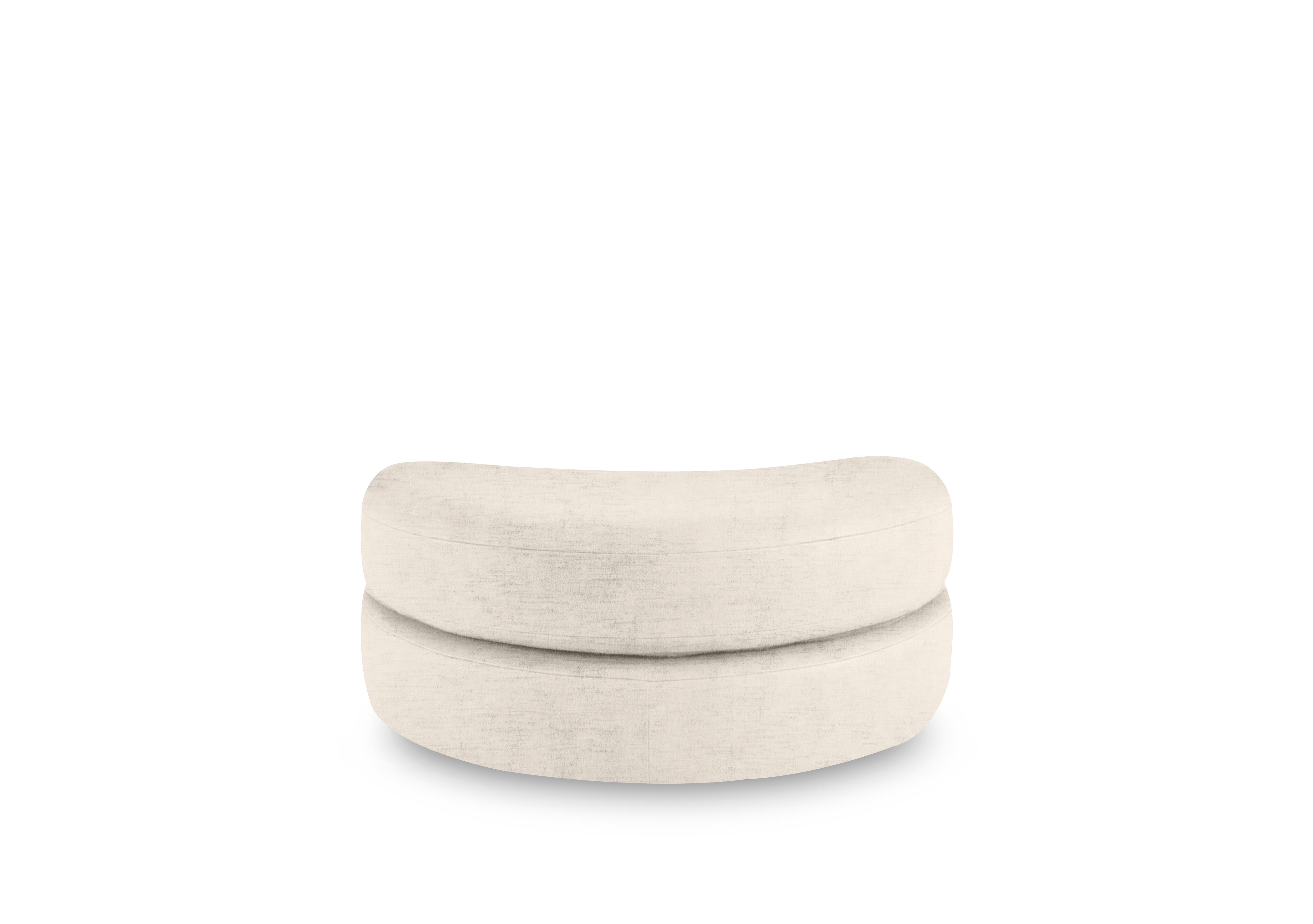 Primrose Half Moon Footstool in Dion Ghost on Furniture Village