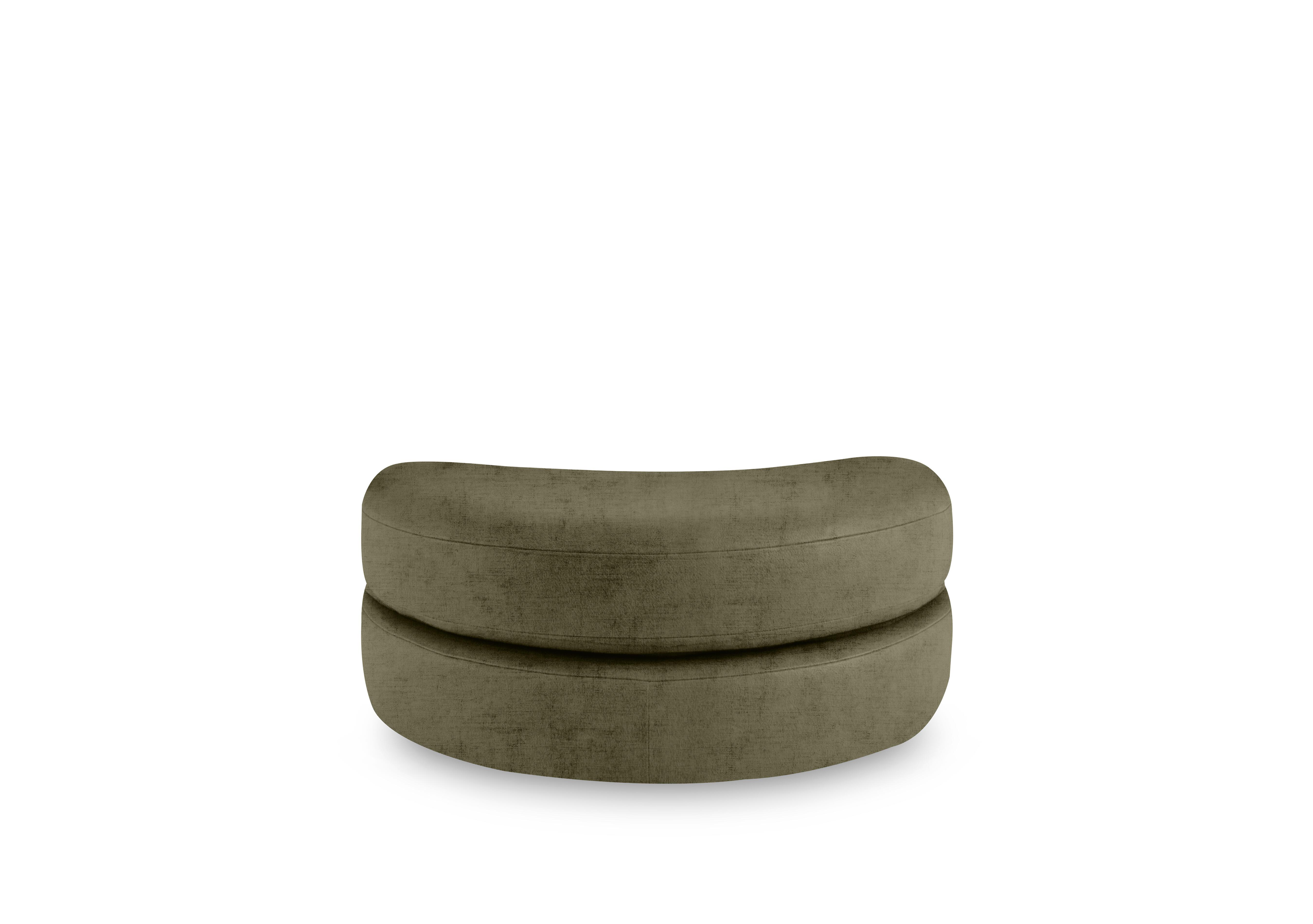 Primrose Half Moon Footstool in Dion Olive on Furniture Village