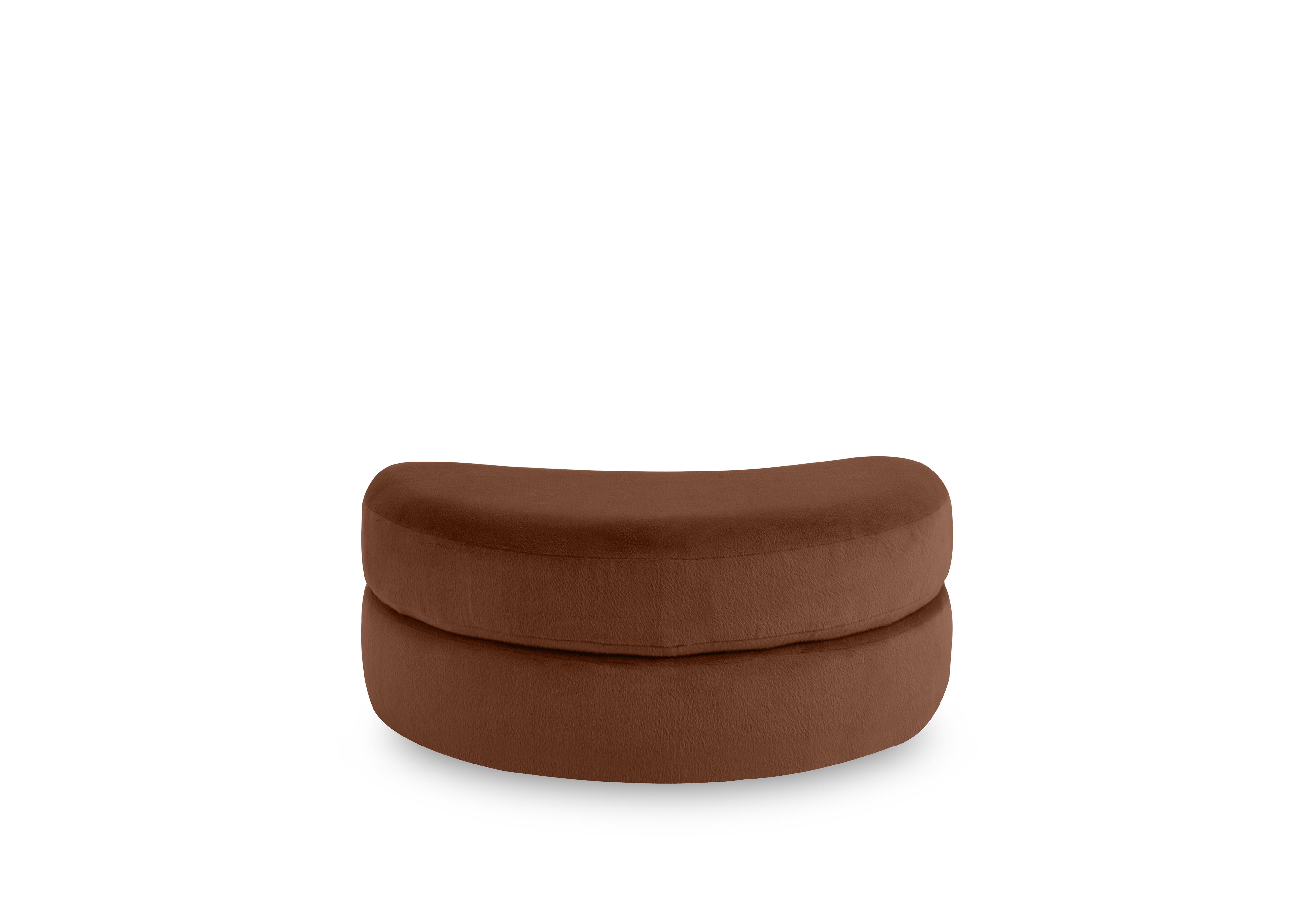 Primrose Half Moon Footstool in Lynx Burnt Orange on Furniture Village