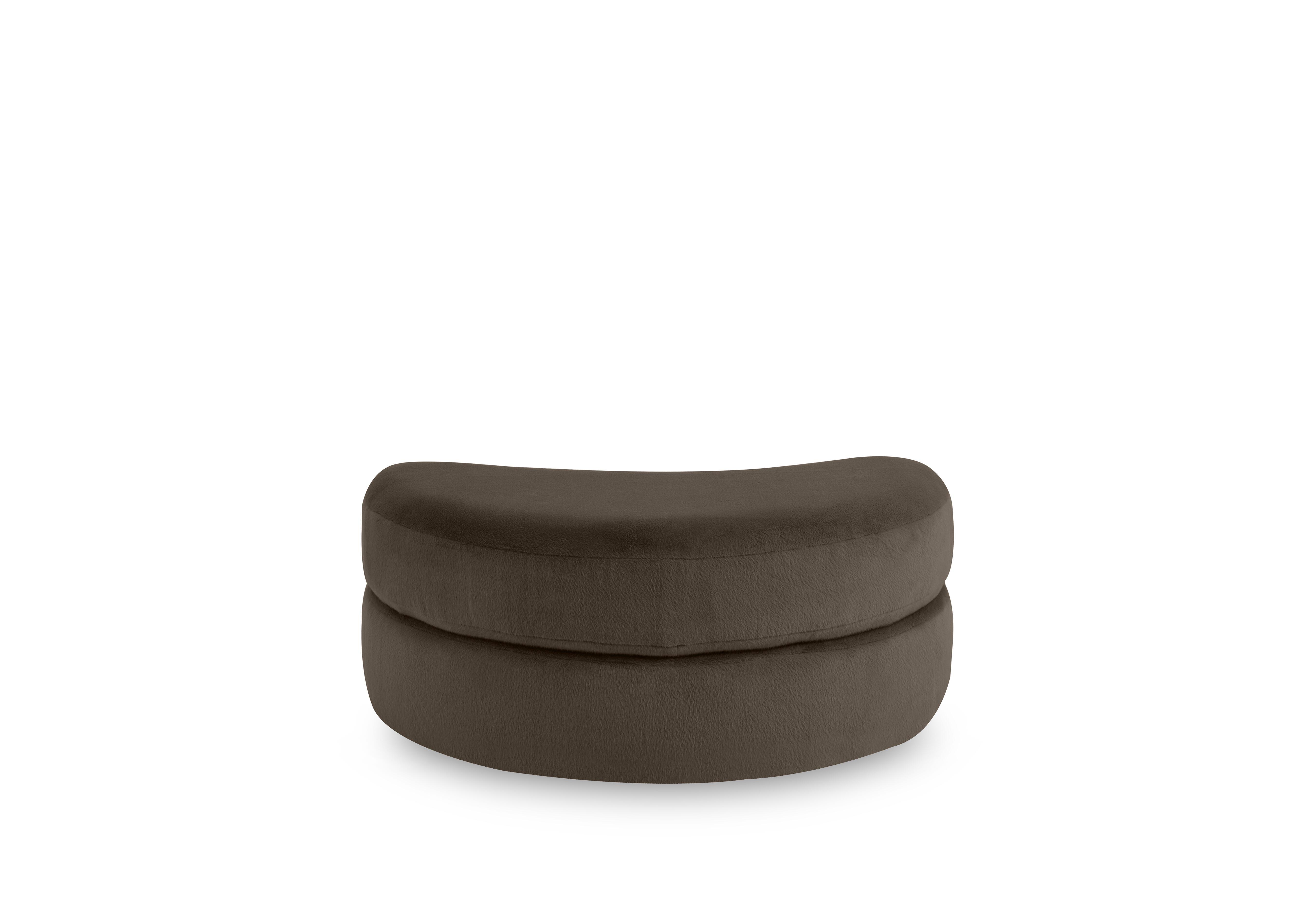 Primrose Half Moon Footstool in Lynx Cocoa on Furniture Village