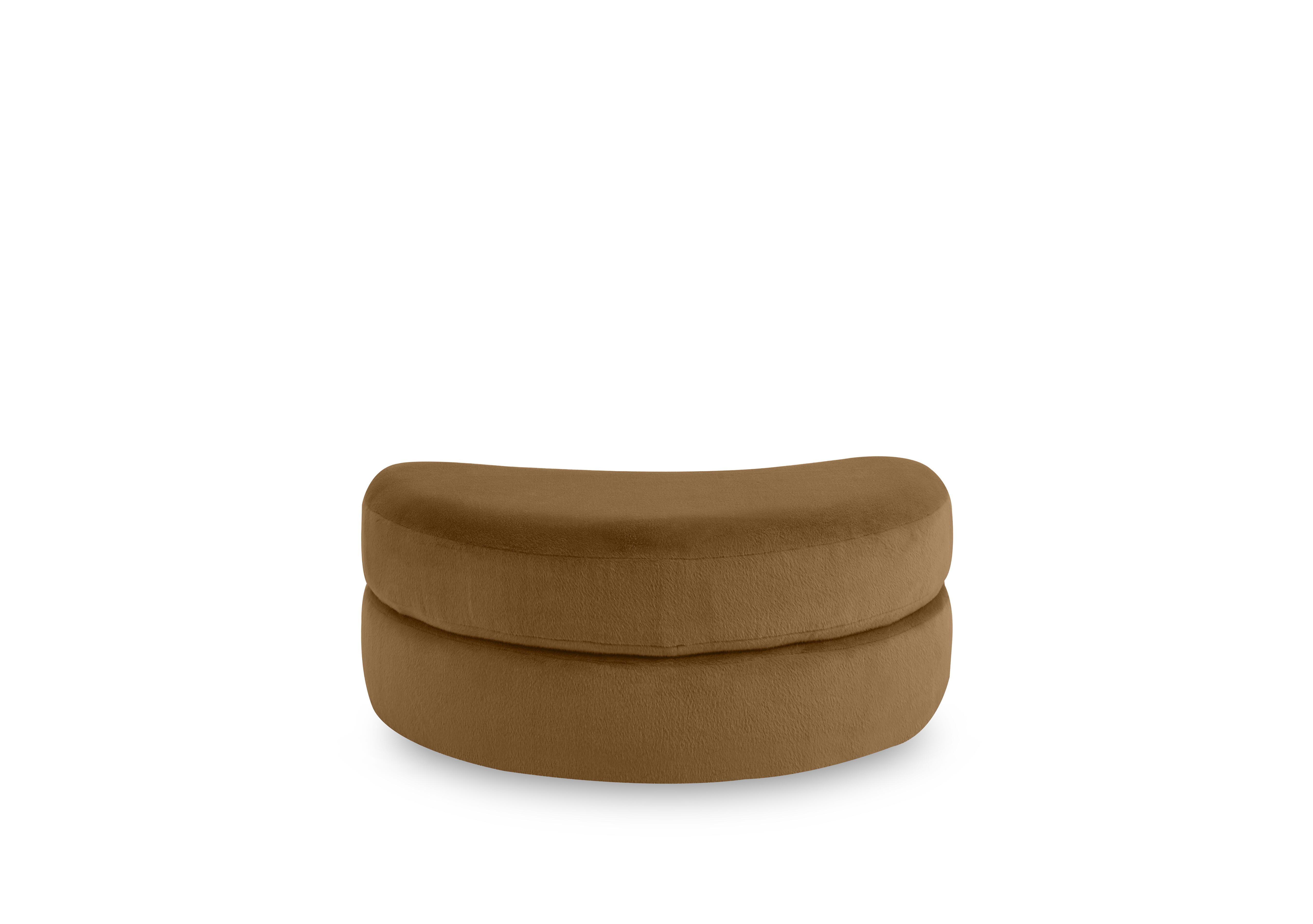 Primrose Half Moon Footstool in Lynx Ginger on Furniture Village