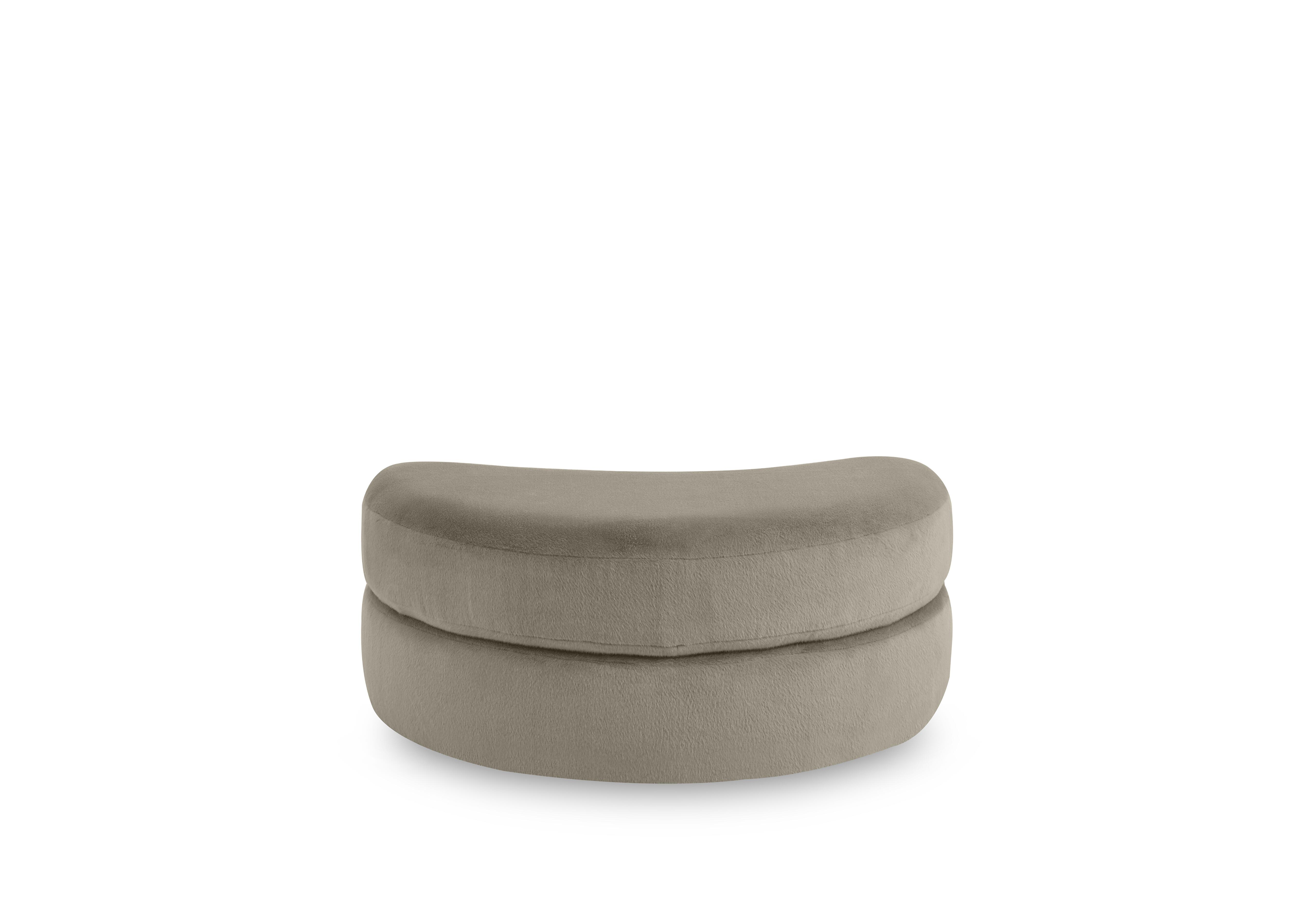 Primrose Half Moon Footstool in Lynx Khaki on Furniture Village