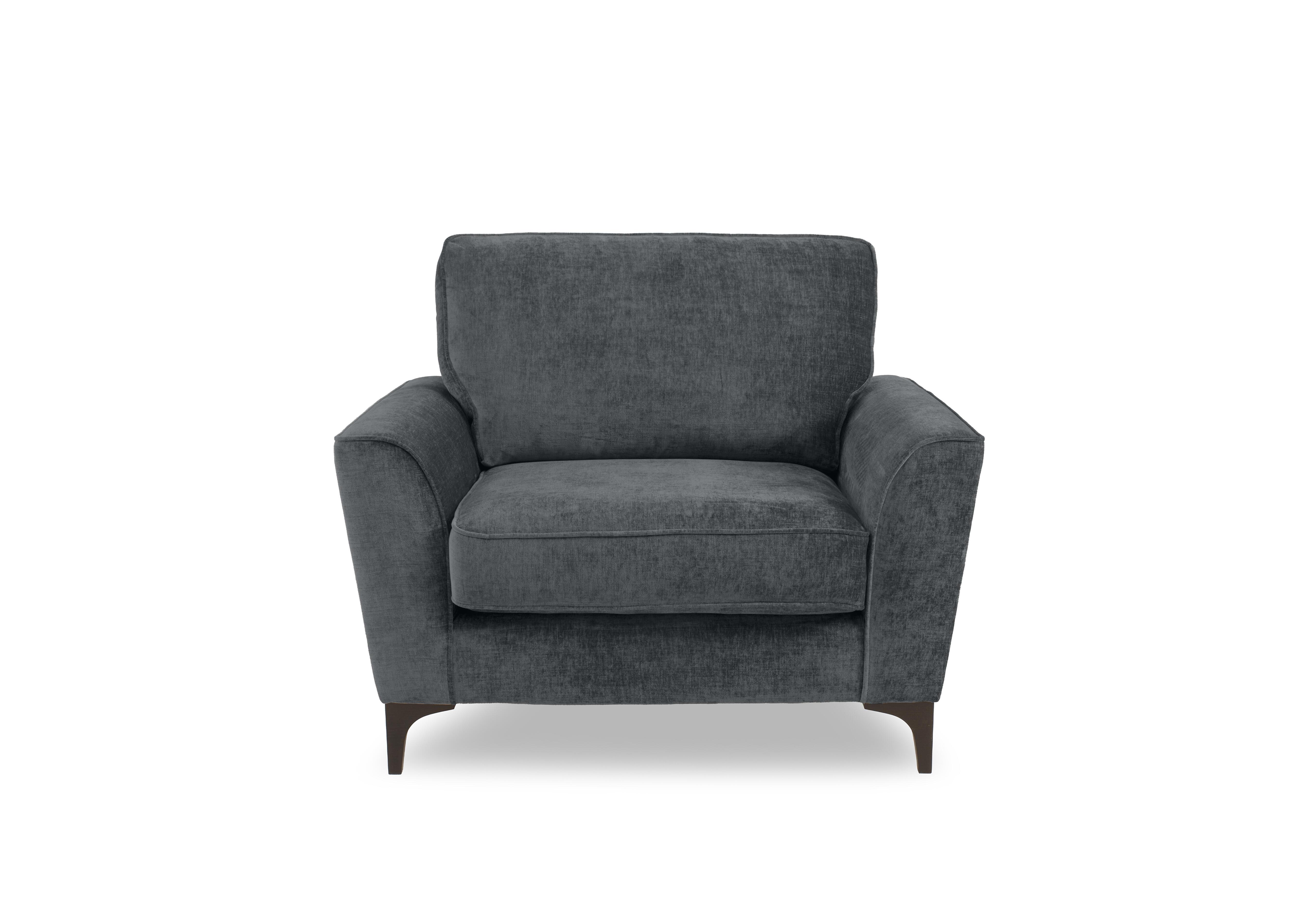Primrose Snuggler Chair in Dion Battleship Dk Ft on Furniture Village