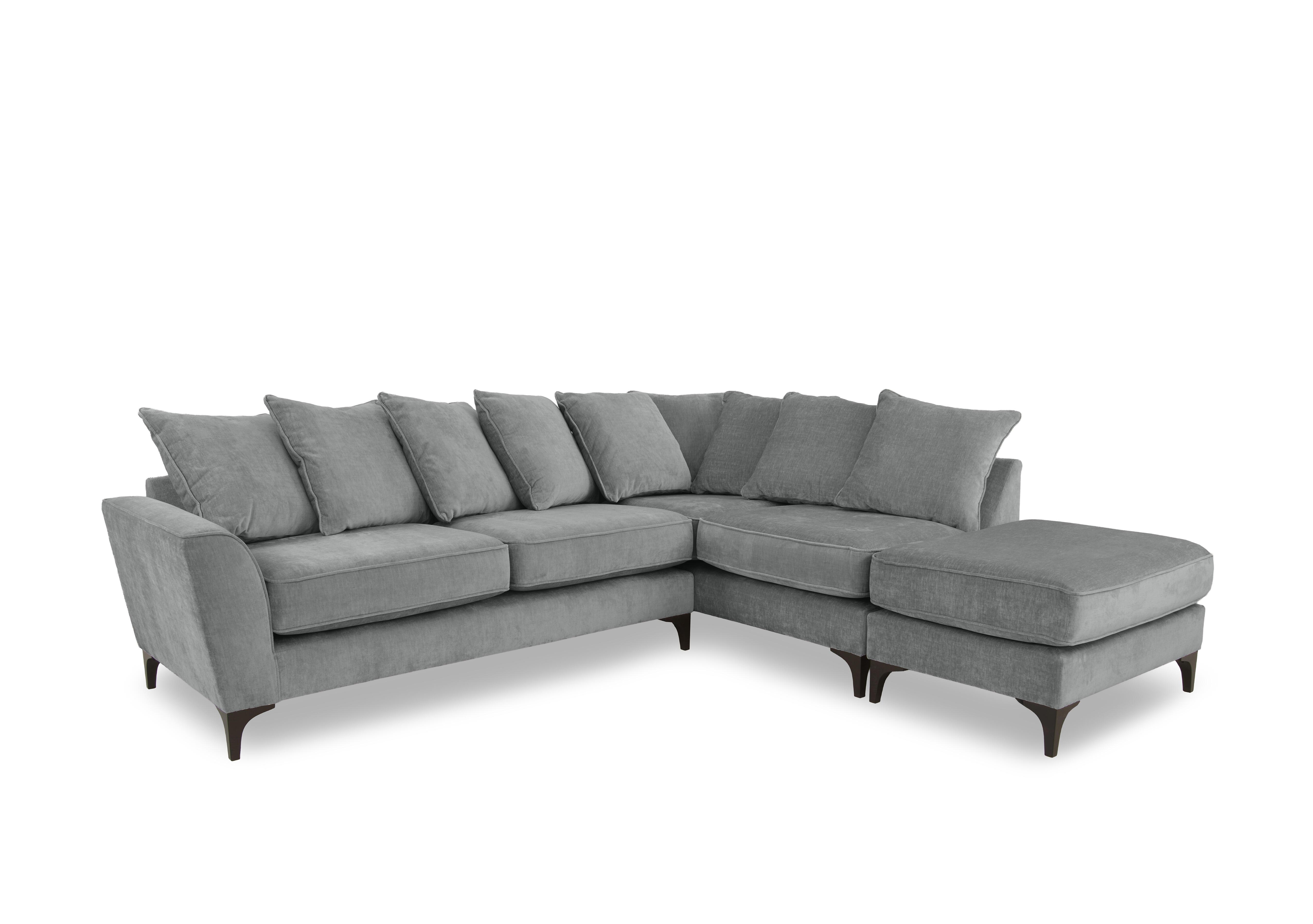 Primrose Scatter Back Corner Sofa with Footstool in Dion Flagstone Dk Ft on Furniture Village