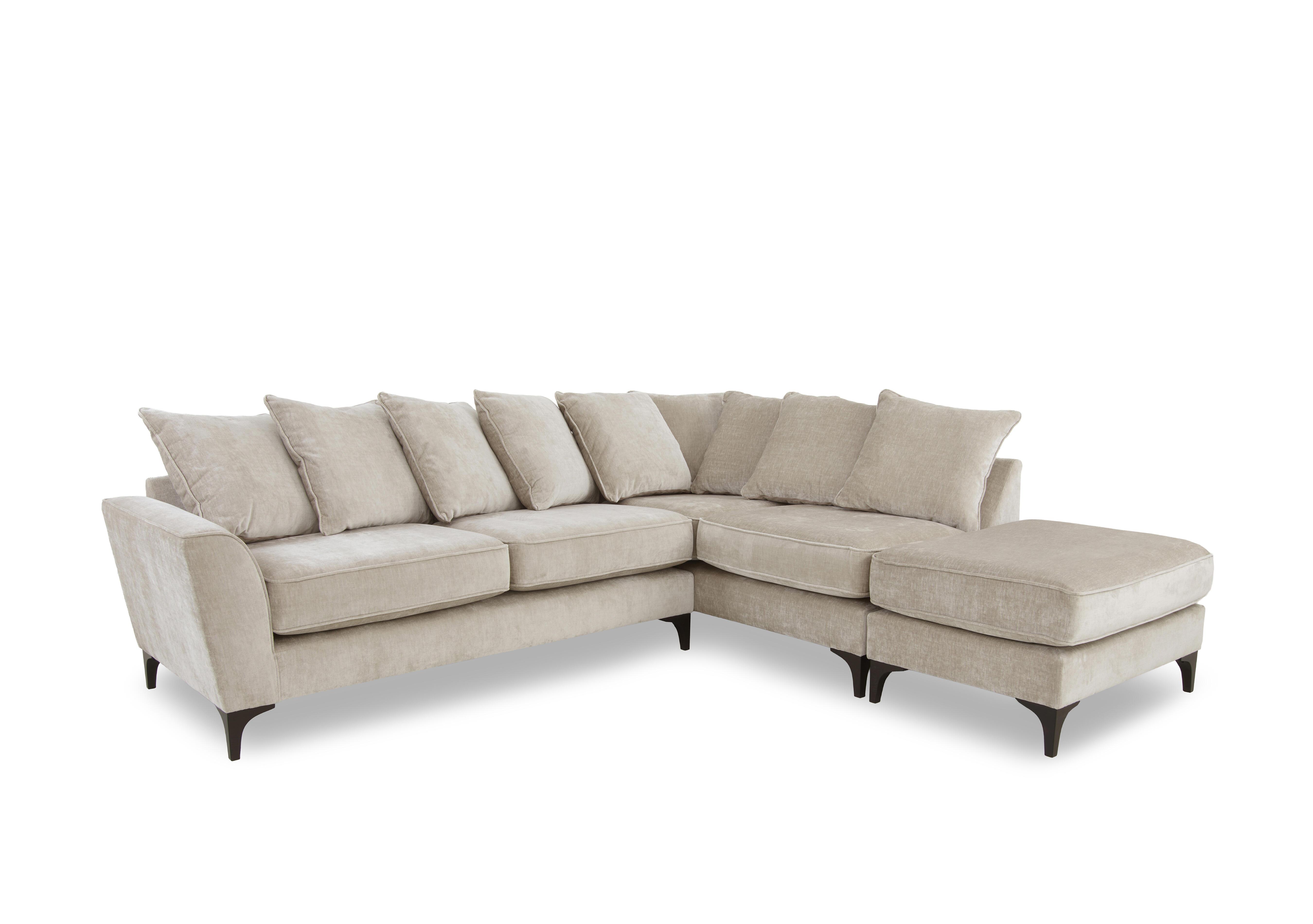 Primrose Scatter Back Corner Sofa with Footstool in Dion Husk Dk Ft on Furniture Village