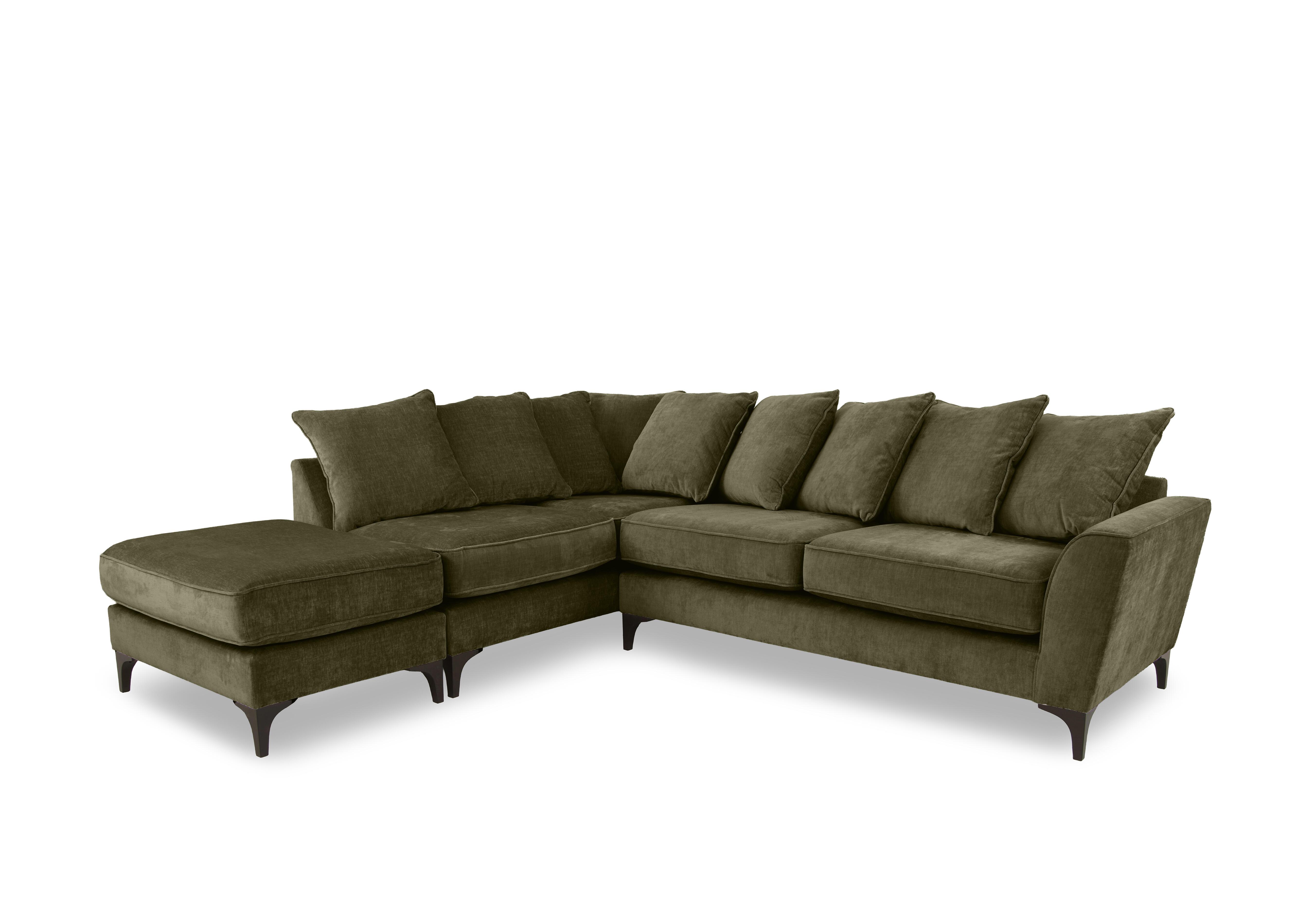 Primrose Scatter Back Corner Sofa with Footstool in Dion Olive Dk Ft on Furniture Village