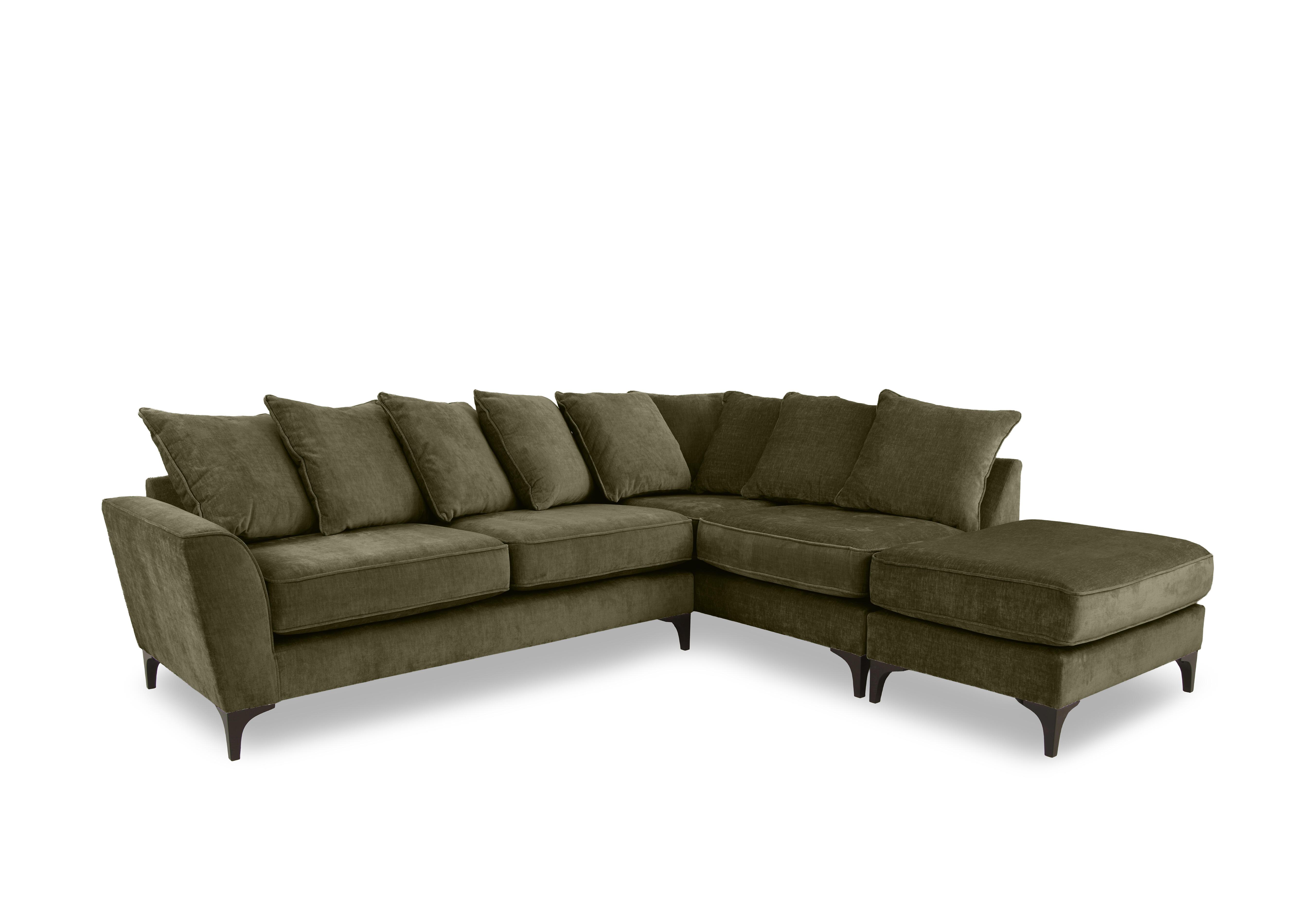Primrose Scatter Back Corner Sofa with Footstool in Dion Olive Dk Ft on Furniture Village