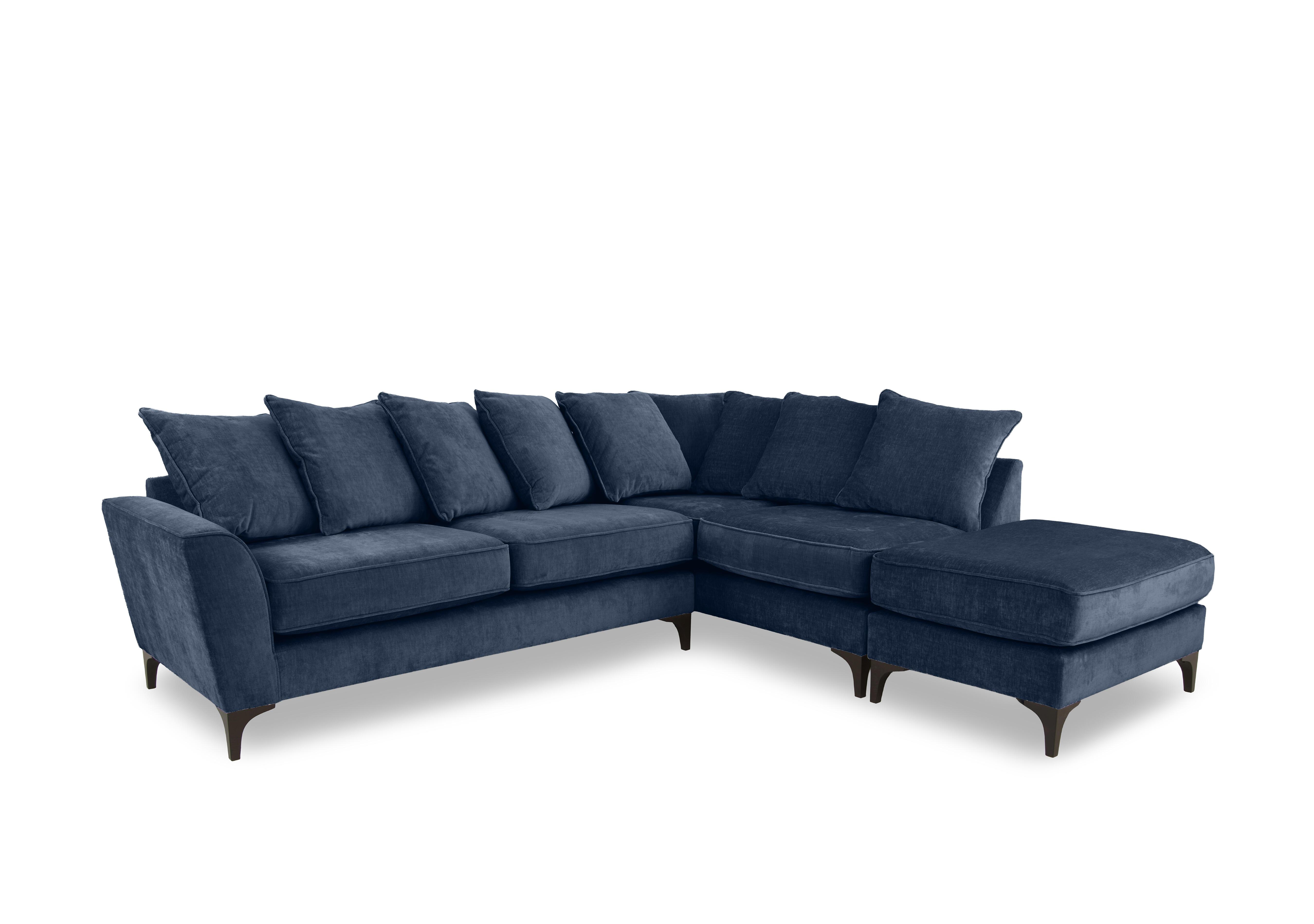 Primrose Scatter Back Corner Sofa with Footstool in Dion Oxford Dk Ft on Furniture Village