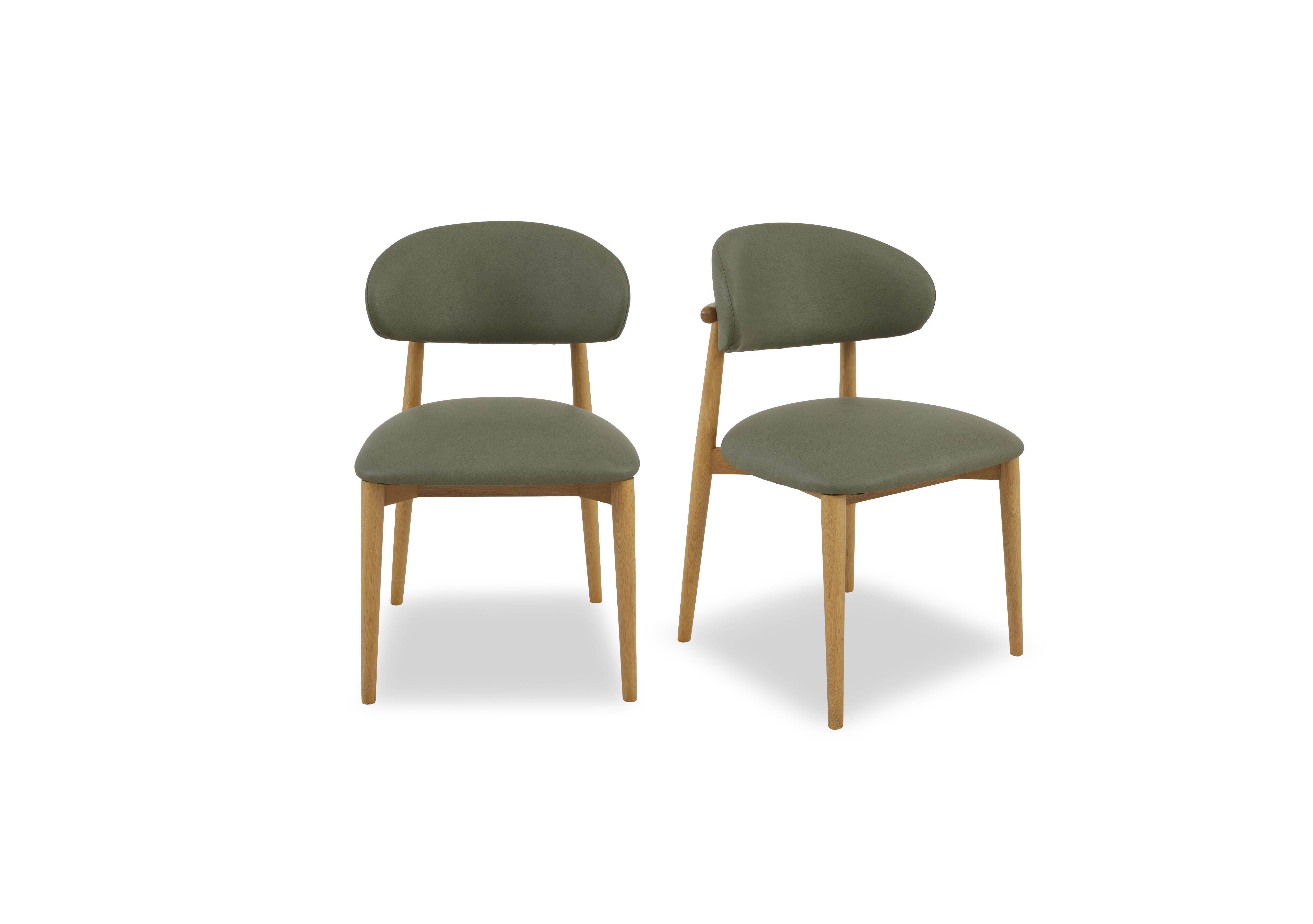 Riga Pair of Wooden Dining Chairs in Green on Furniture Village