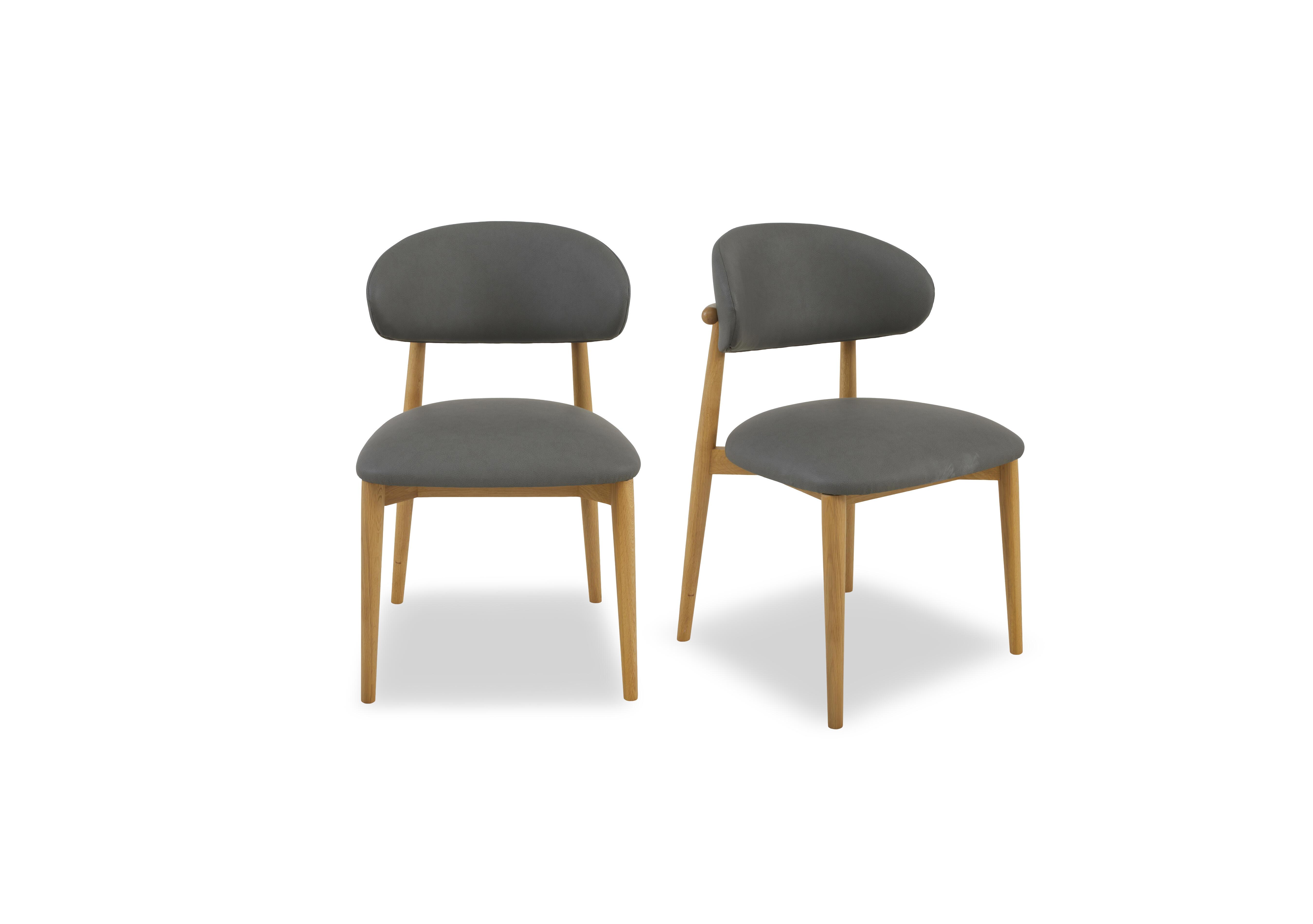 Riga Pair of Wooden Dining Chairs in Grey on Furniture Village