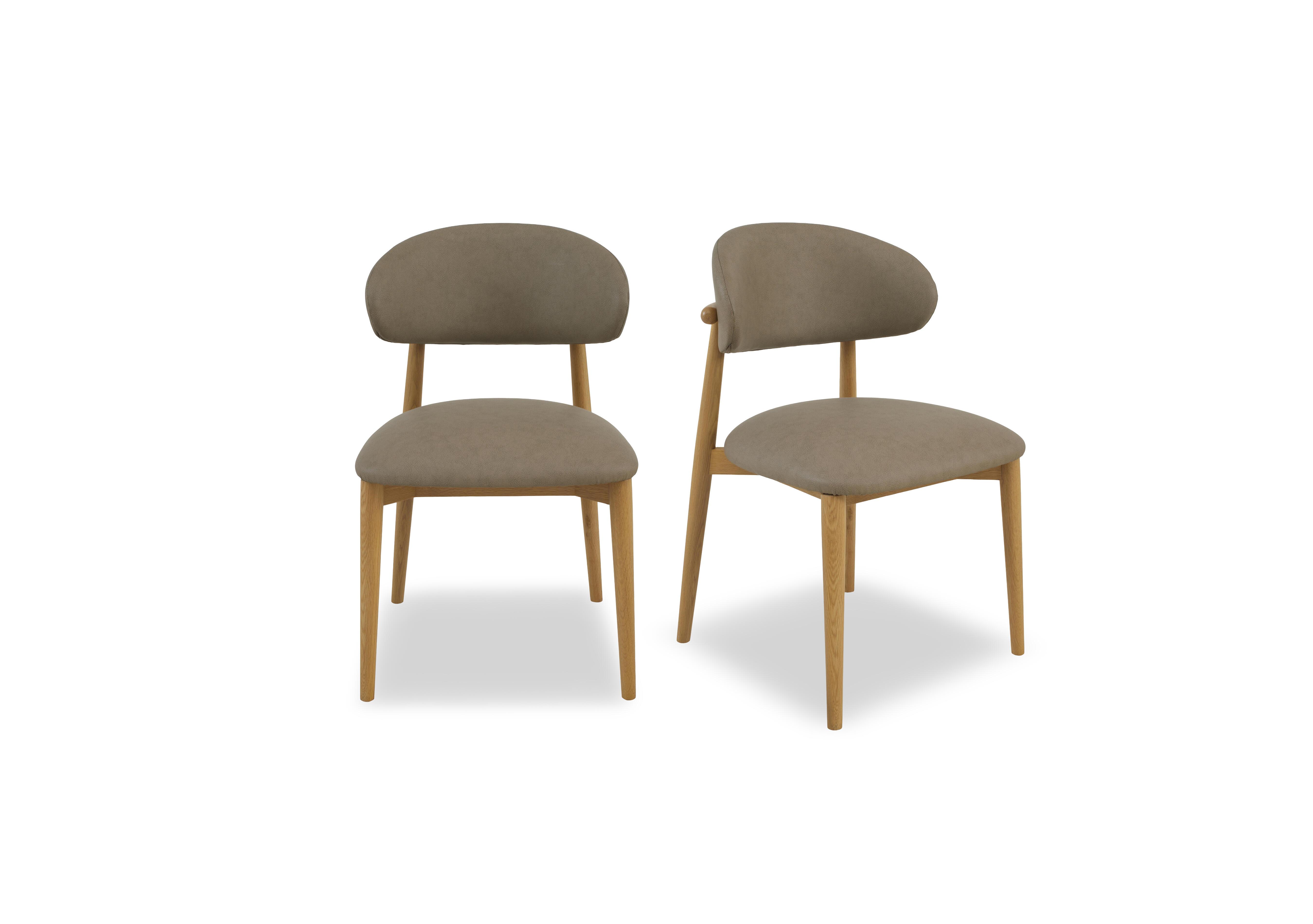 Riga Pair of Wooden Dining Chairs in Taupe on Furniture Village