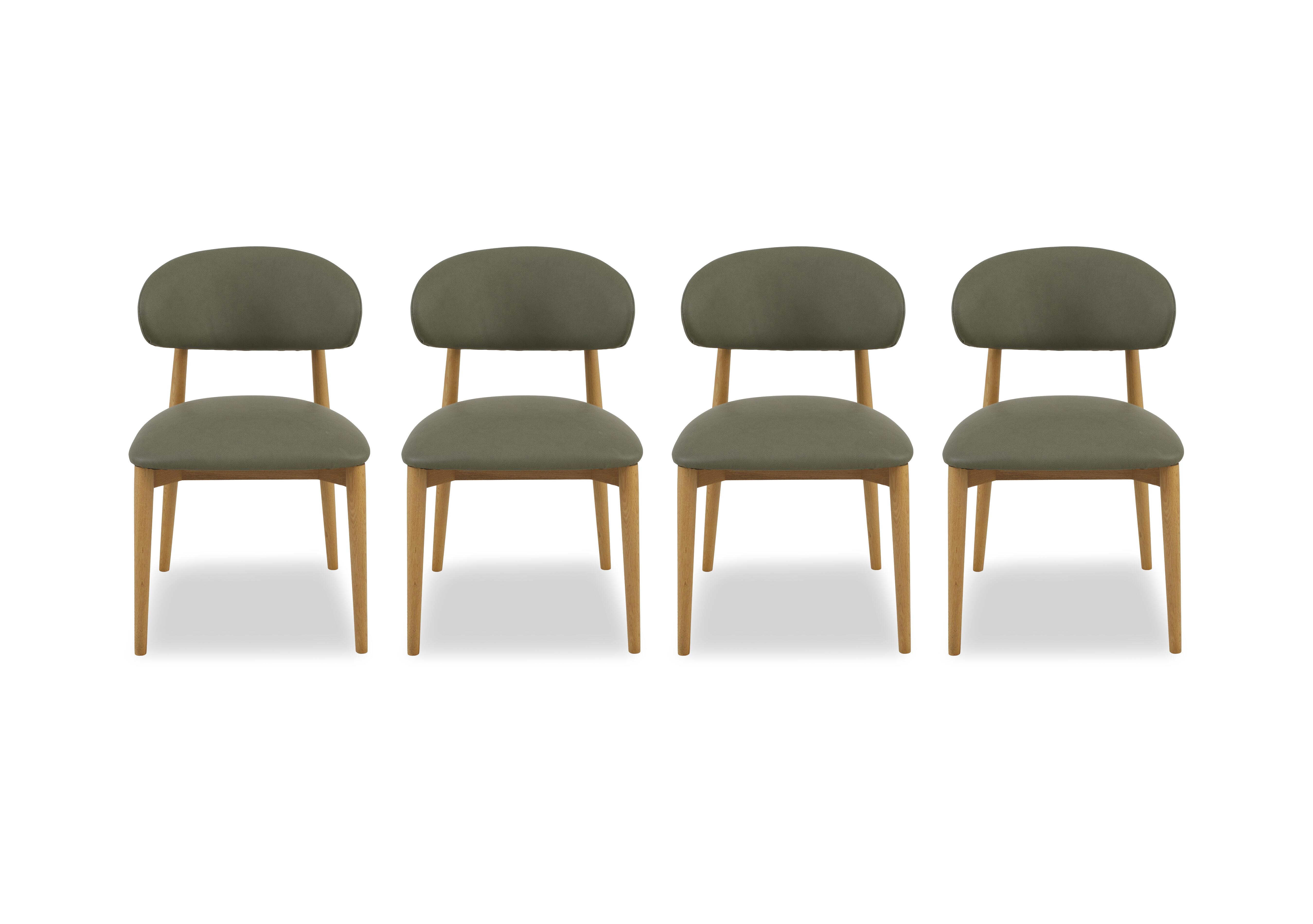 Riga Set of 4 Wooden Dining Chairs in Green on Furniture Village