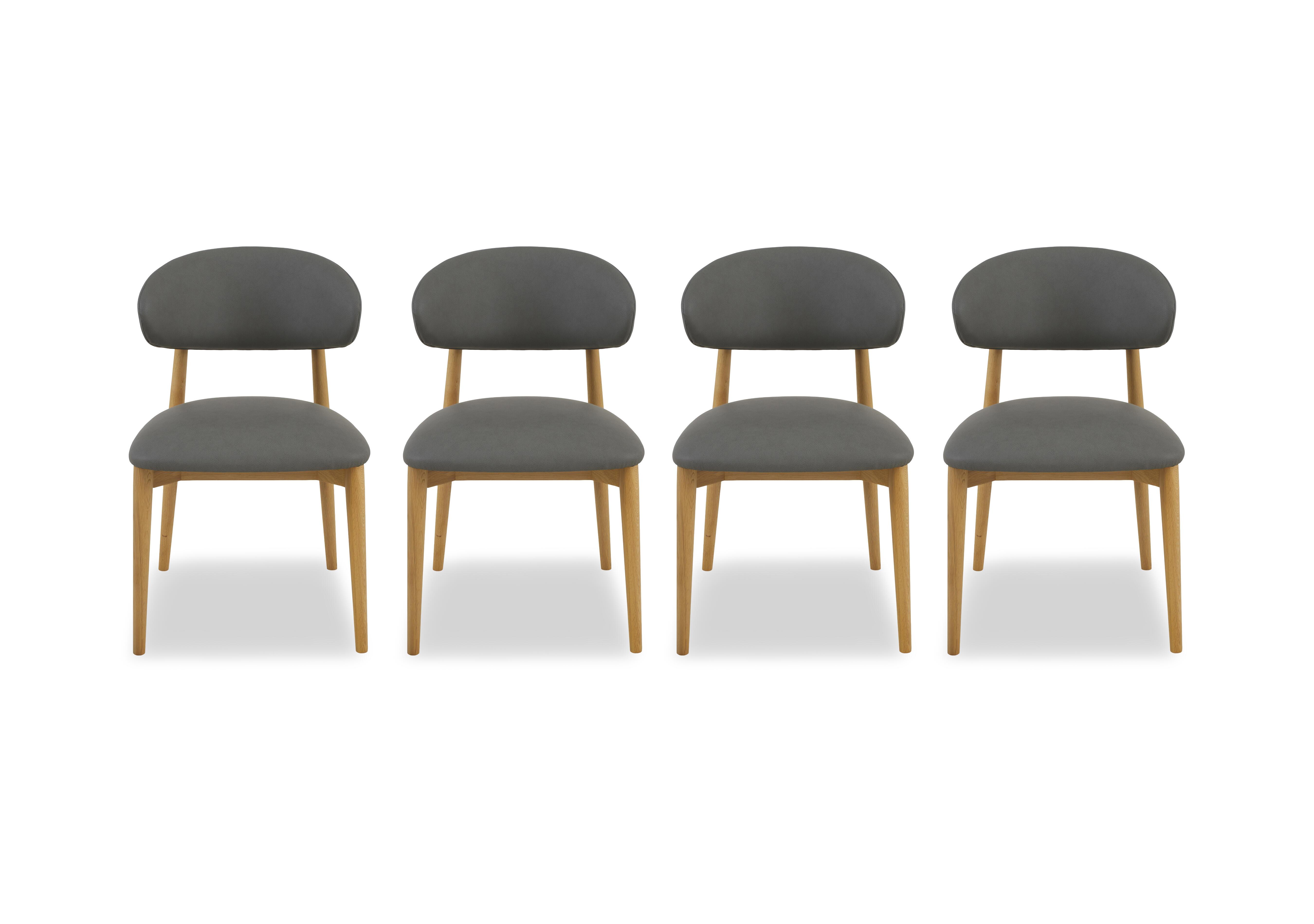 Riga Set of 4 Wooden Dining Chairs in Grey on Furniture Village