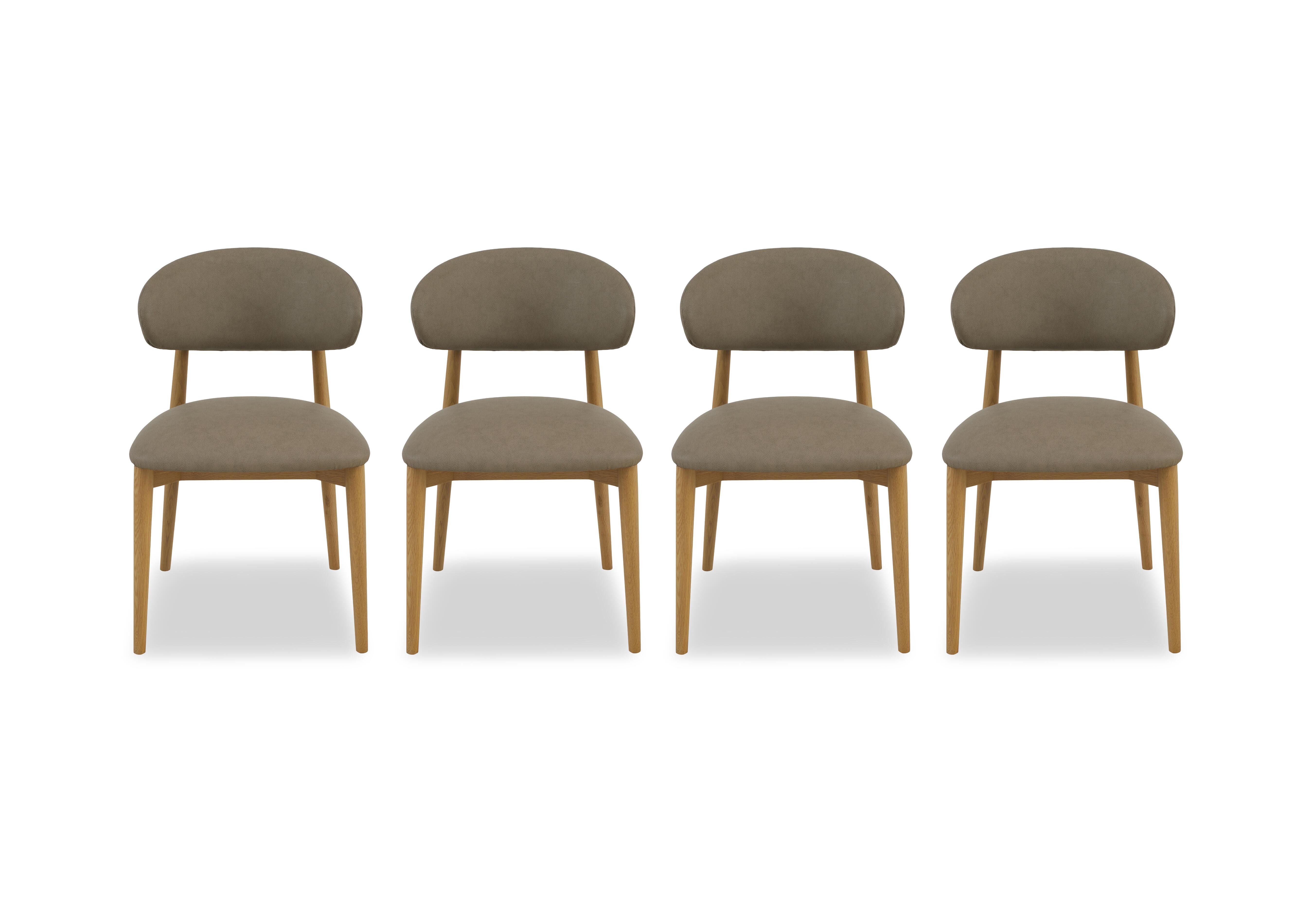 Riga Set of 4 Wooden Dining Chairs in Taupe on Furniture Village