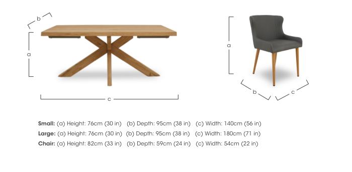 Riga Dining Table with Wooden Star Base and 4 Upholstered Dining Chairs in  on Furniture Village