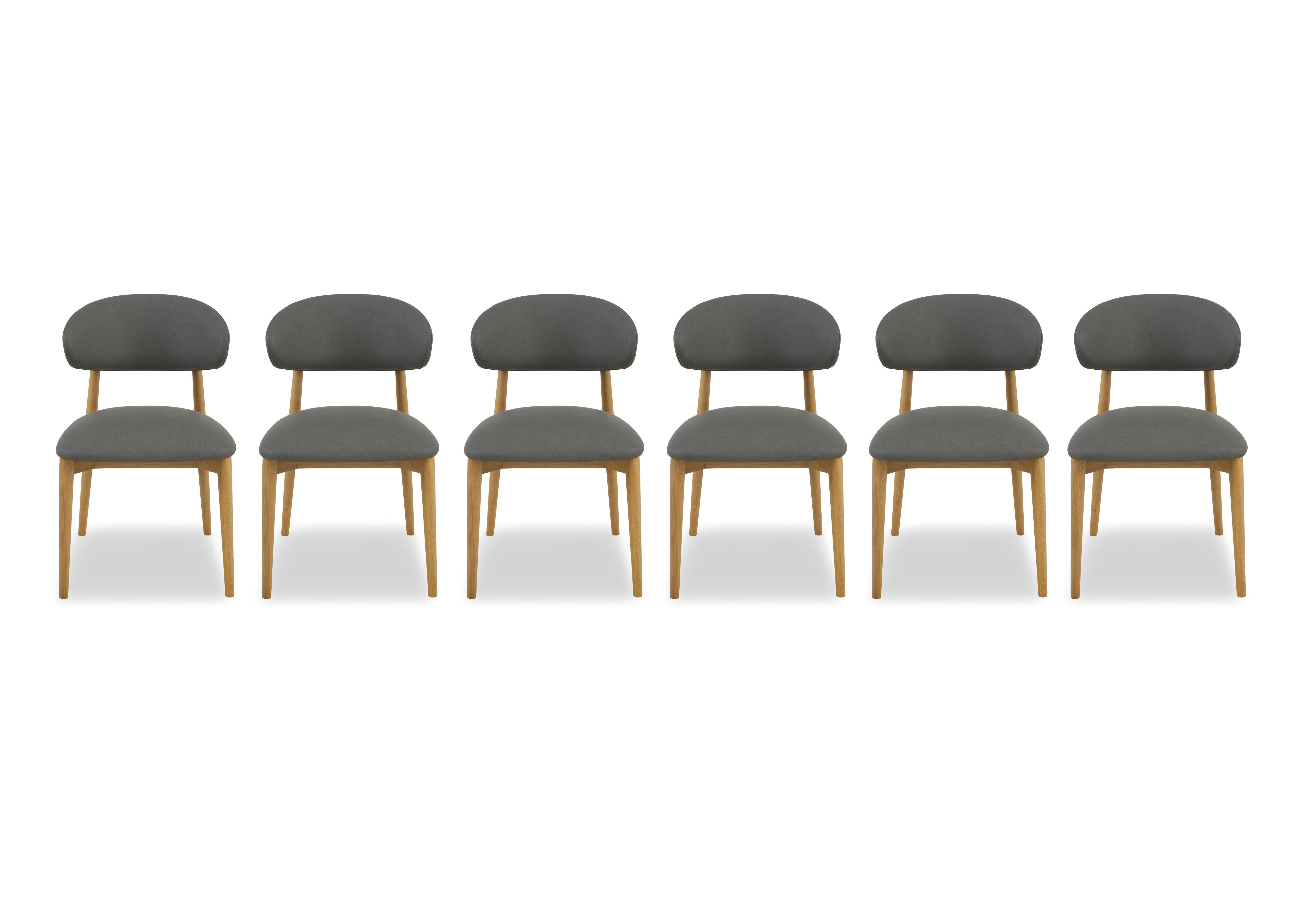 Riga Set of 6 Wooden Dining Chairs in Grey on Furniture Village
