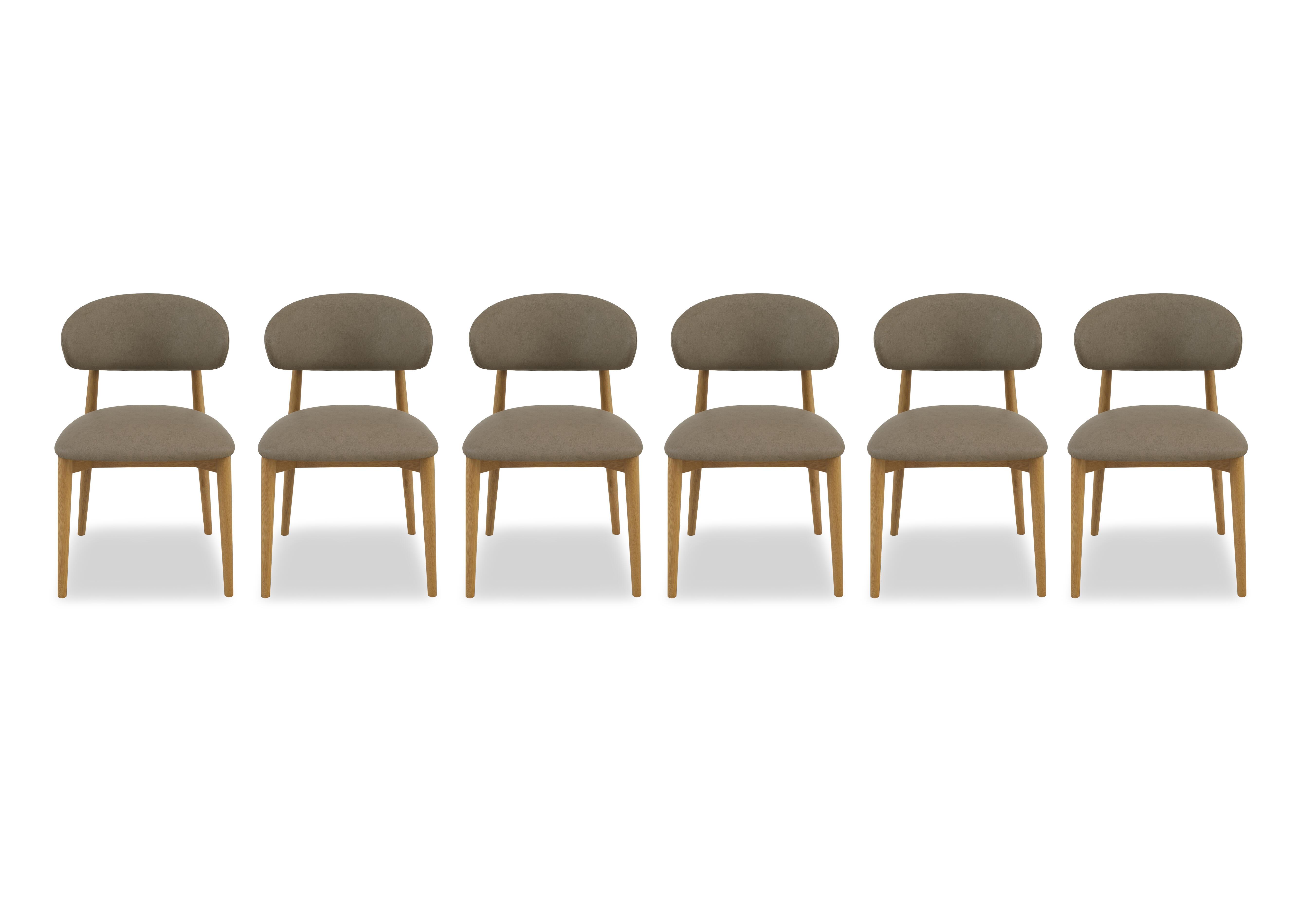 Riga Set of 6 Wooden Dining Chairs in Taupe on Furniture Village