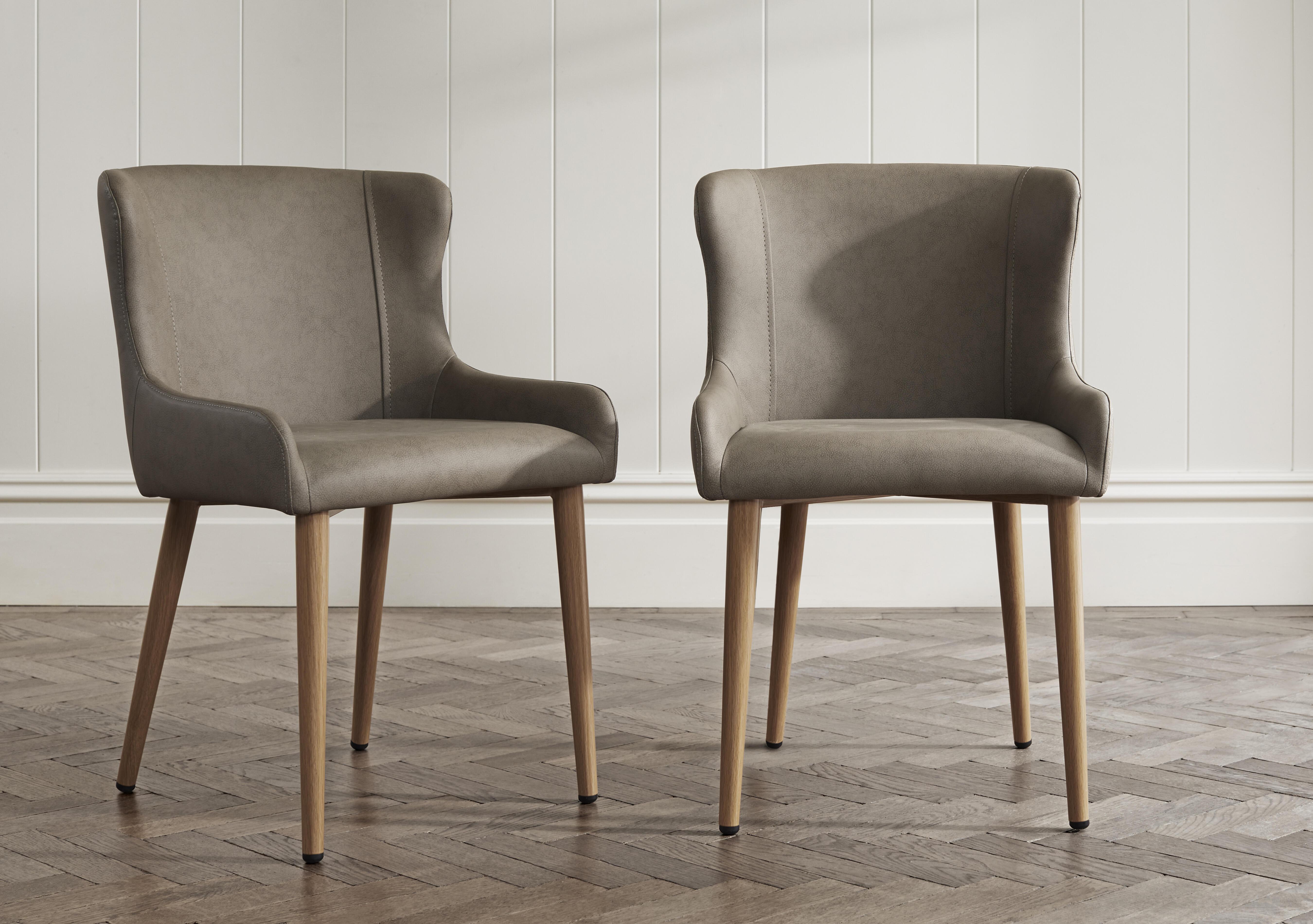 Riga Pair of Upholstered Dining Chairs in  on Furniture Village