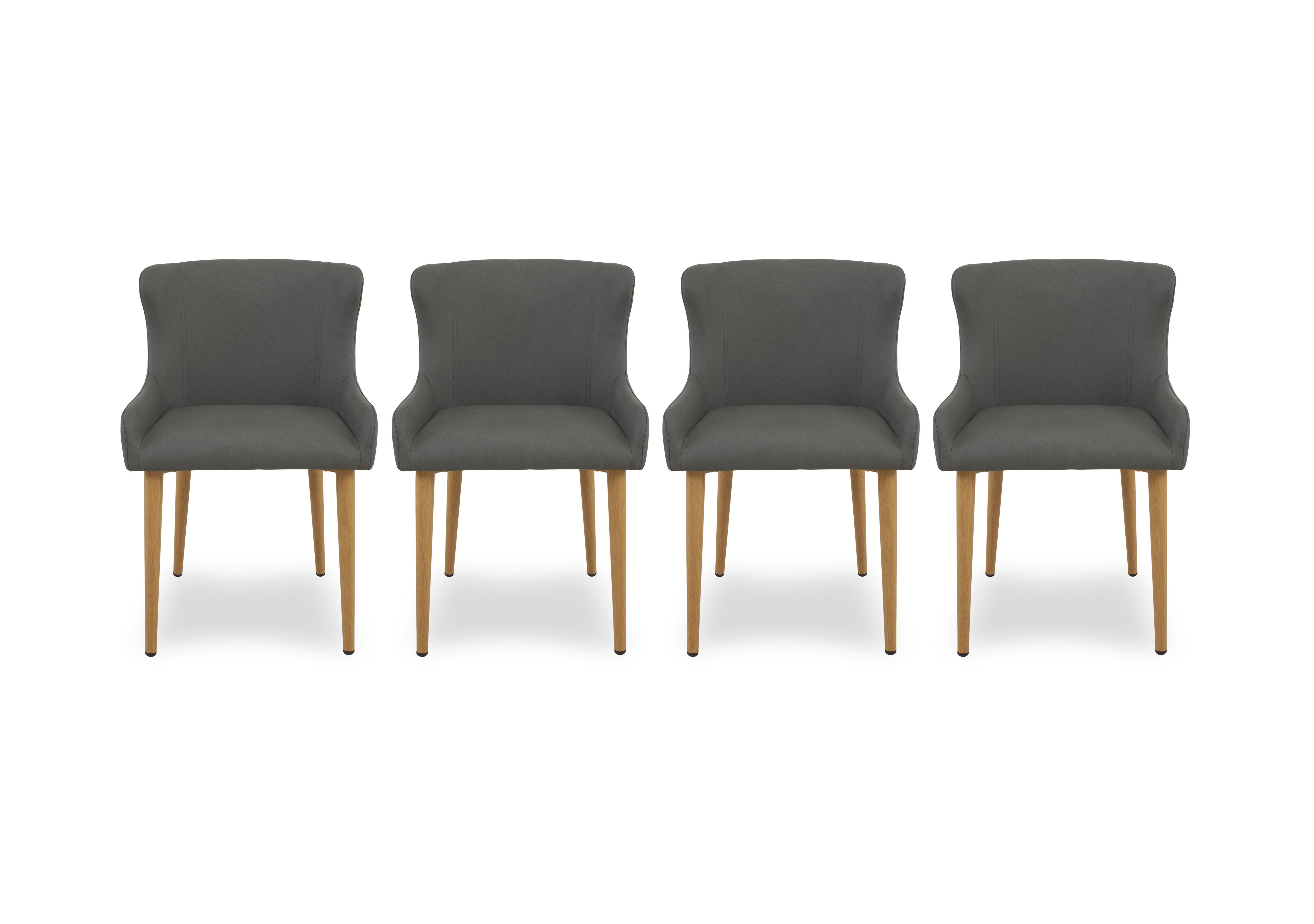Riga Set of 4 Upholstered Dining Chairs in Grey on Furniture Village