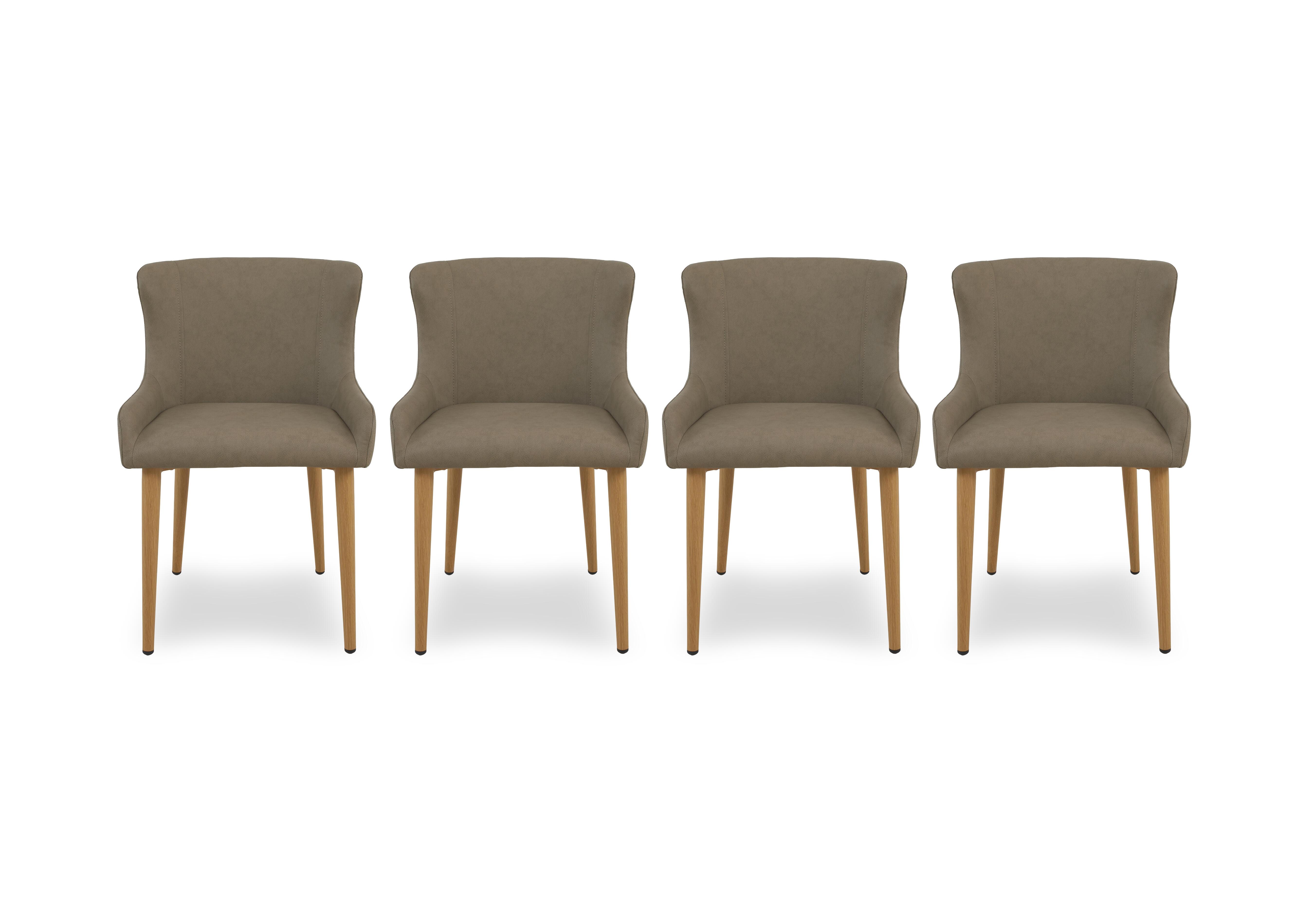 Riga Set of 4 Upholstered Dining Chairs in Taupe on Furniture Village