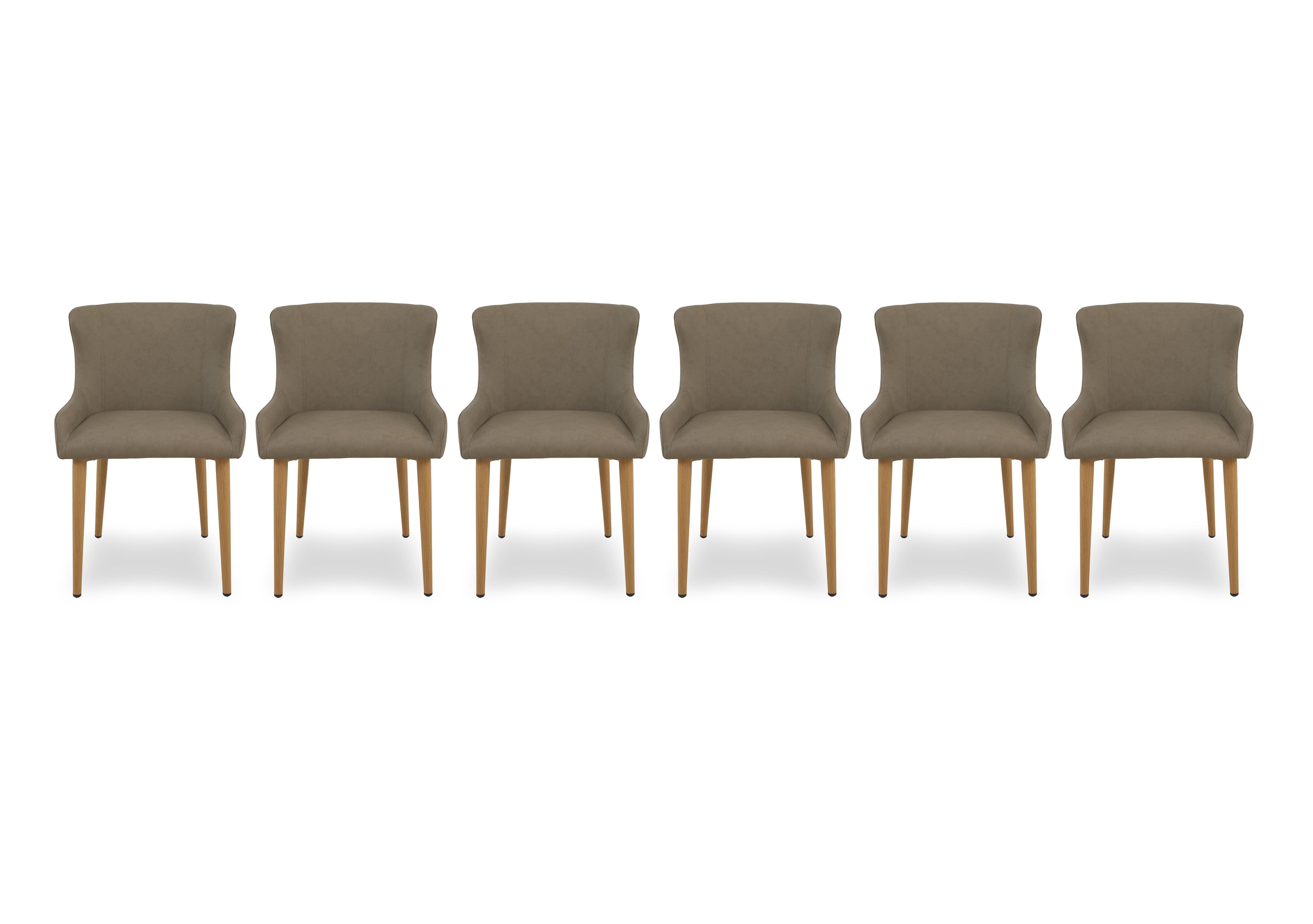 Riga Set of 6 Upholstered Dining Chairs in Taupe on Furniture Village