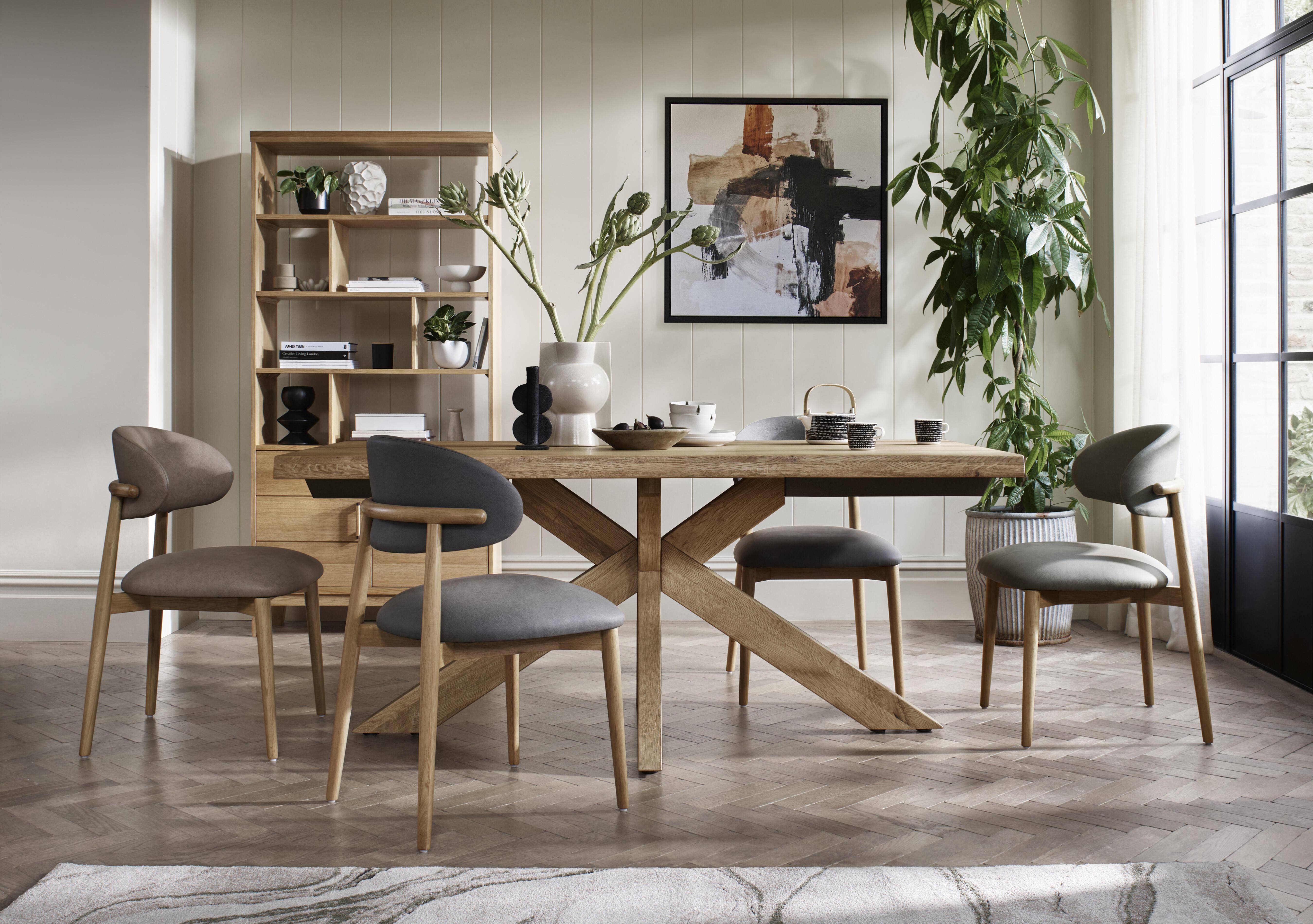 Riga Dining Table with Wooden Star Base in  on Furniture Village