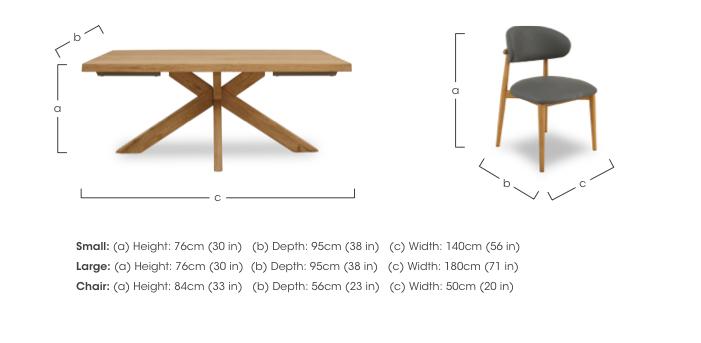 Riga Dining Table with Wooden Star Base and 6 Wooden Dining Chairs in  on Furniture Village