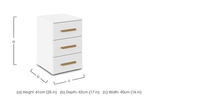 Flavia 3 Drawer Decor Bedside Cabinet in  on Furniture Village