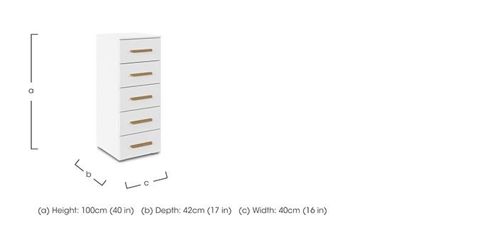 Flavia 5 Drawer Decor Tall Chest in  on Furniture Village