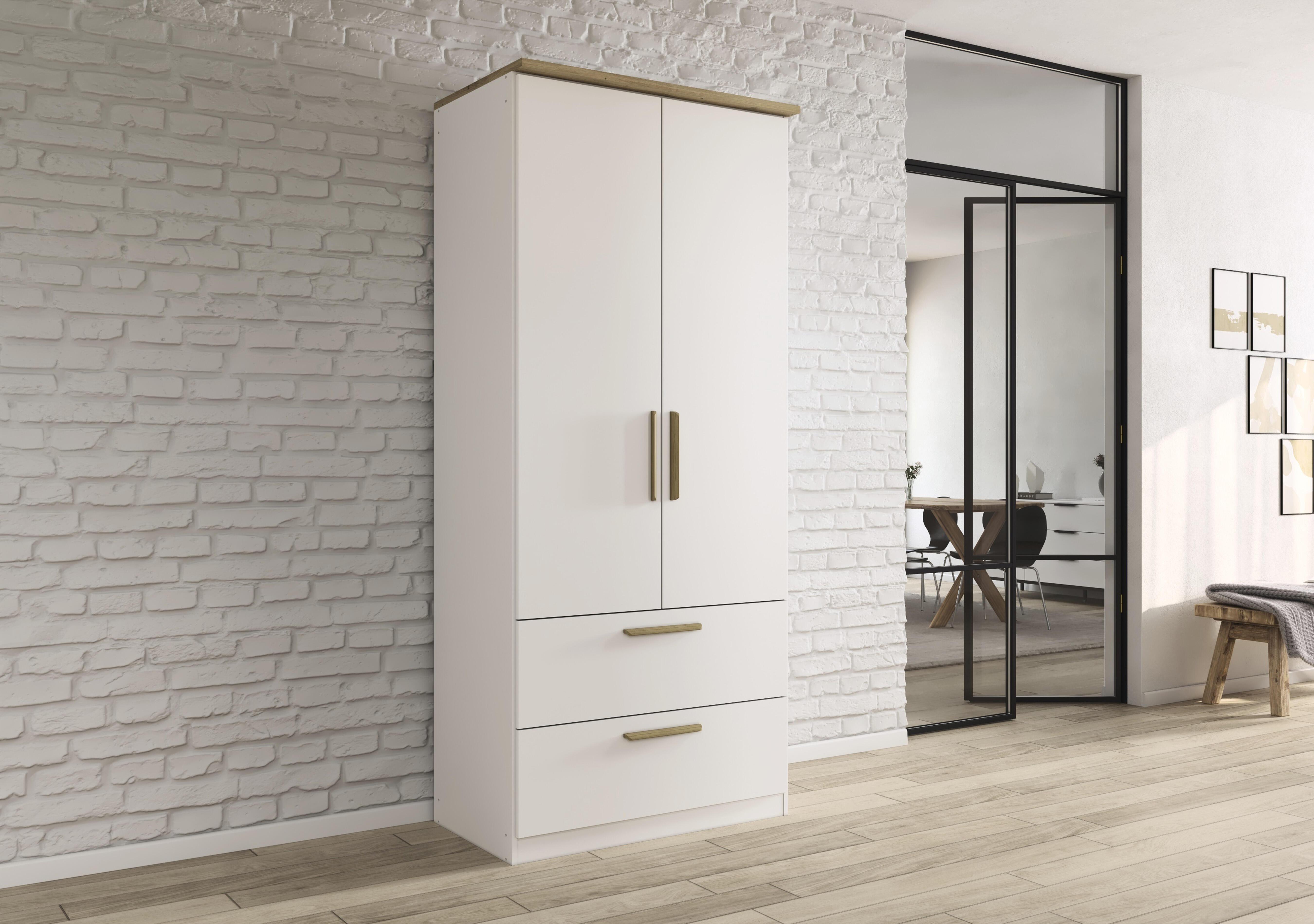 Flavia 91cm 2 Door Decor Combi Hinged Wardrobe in  on Furniture Village