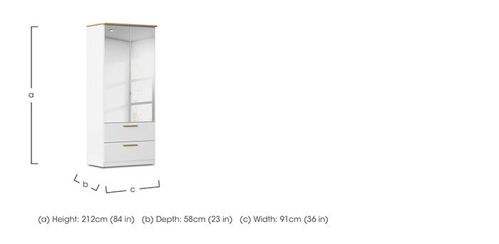 Flavia 91cm 2 Door Decor Combi Hinged Wardrobe with 2 Mirror Doors in  on Furniture Village