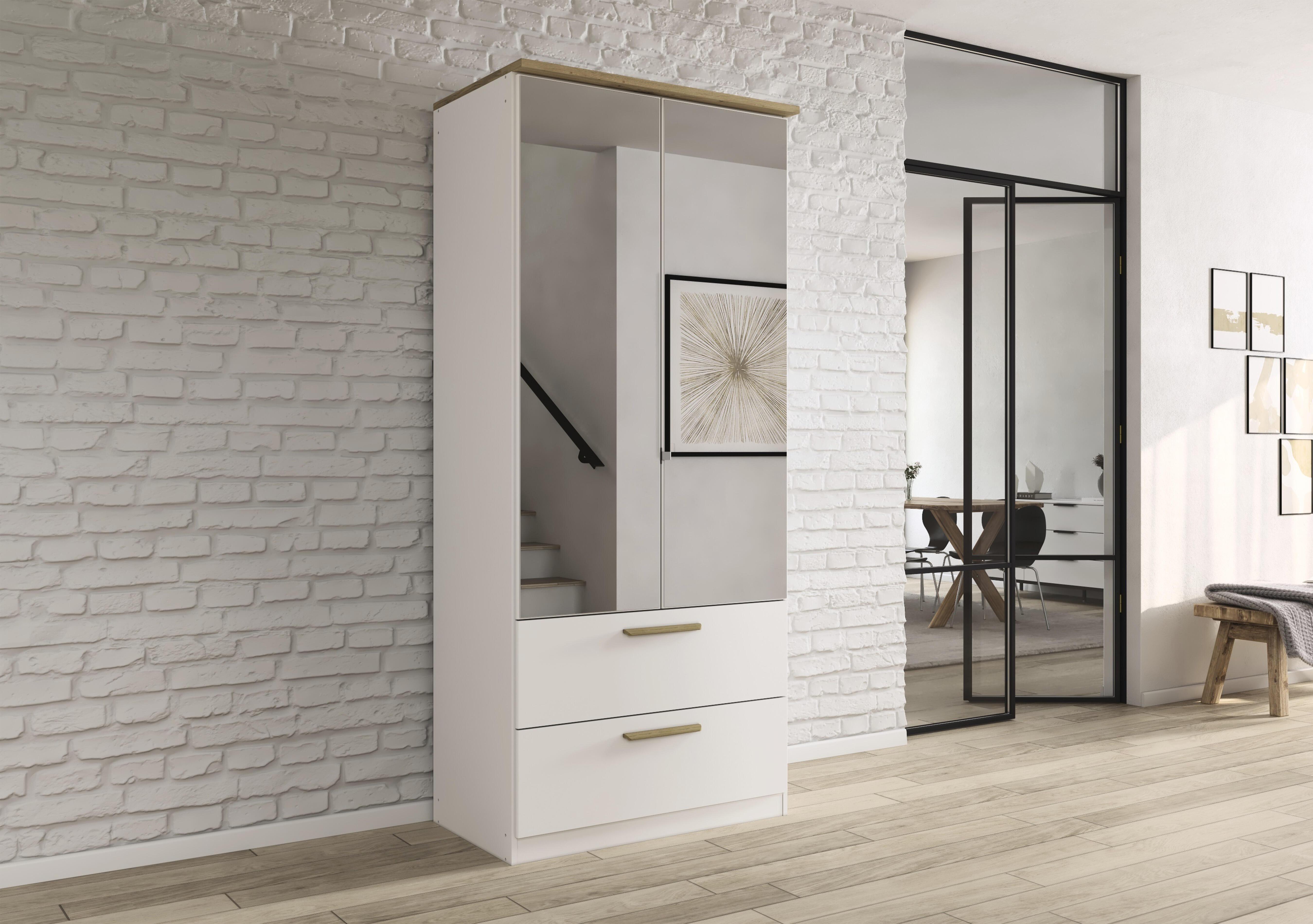 Flavia 91cm 2 Door Decor Combi Hinged Wardrobe with 2 Mirror Doors in  on Furniture Village