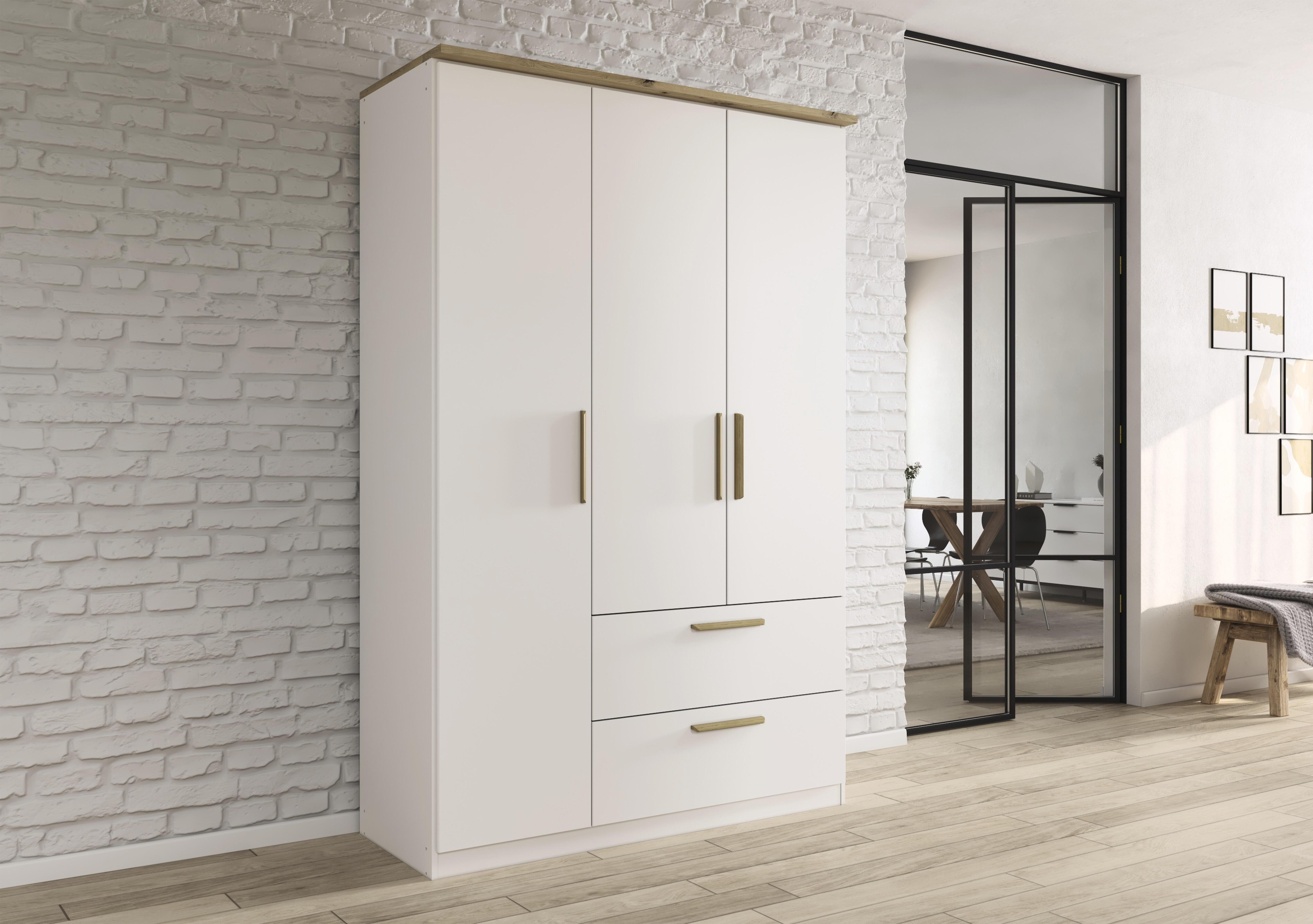 Flavia 136cm 3 Door Decor Combi Hinged Wardrobe in  on Furniture Village