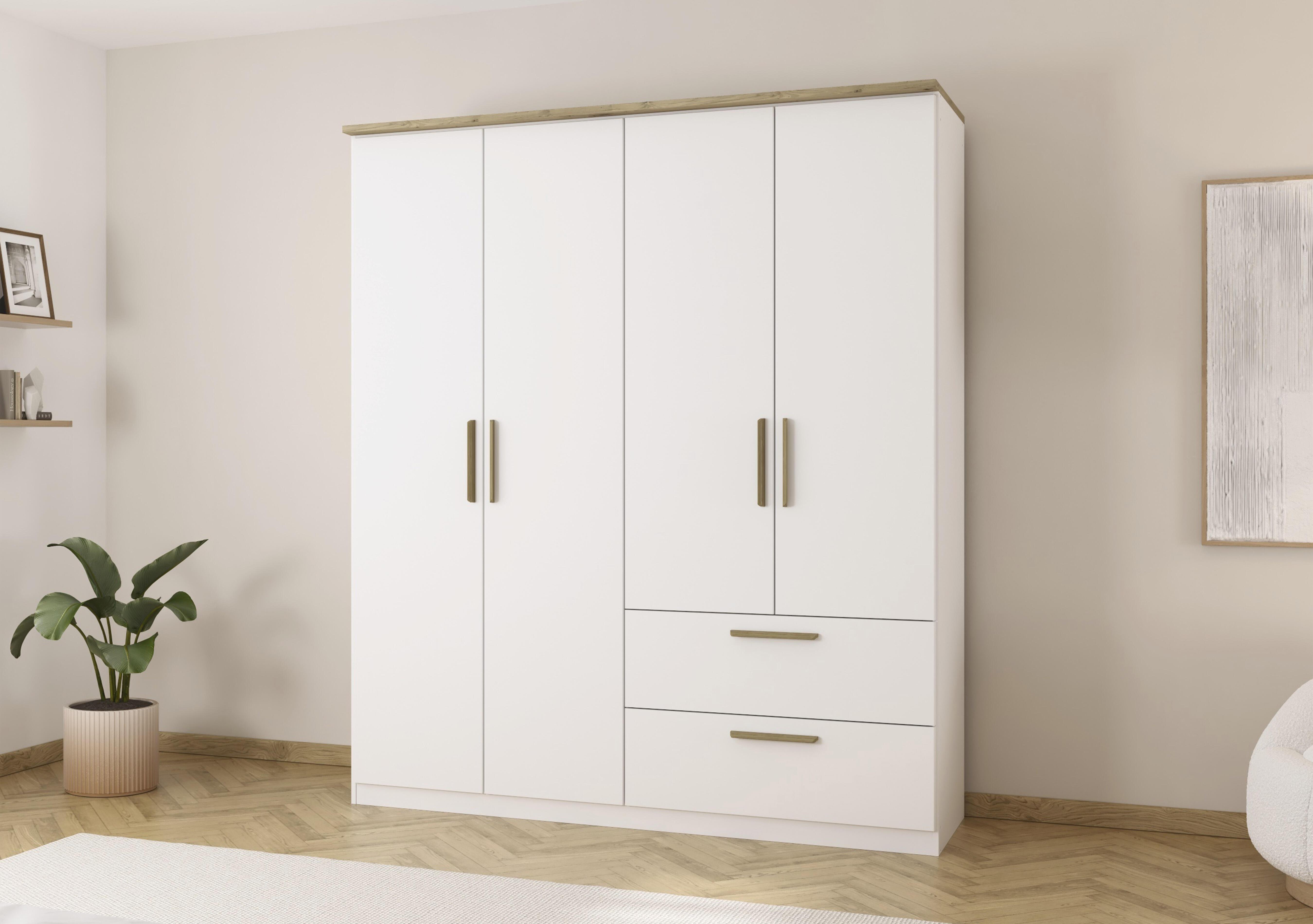 Flavia 181cm 4 Door Decor Combi Hinged Wardrobe in  on Furniture Village