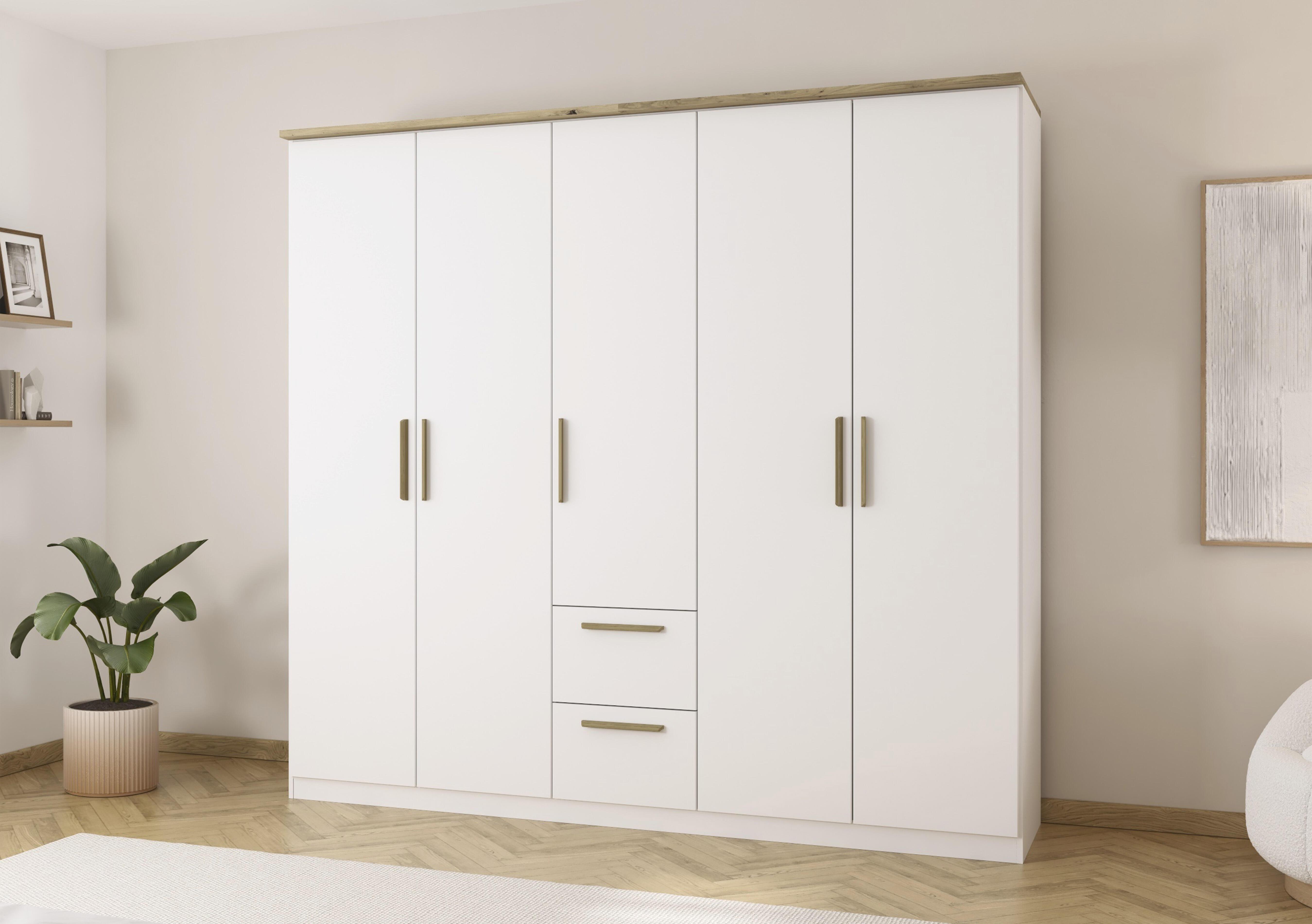 Flavia 226 cm 5 Door Decor Combi Hinged Wardrobe in  on Furniture Village