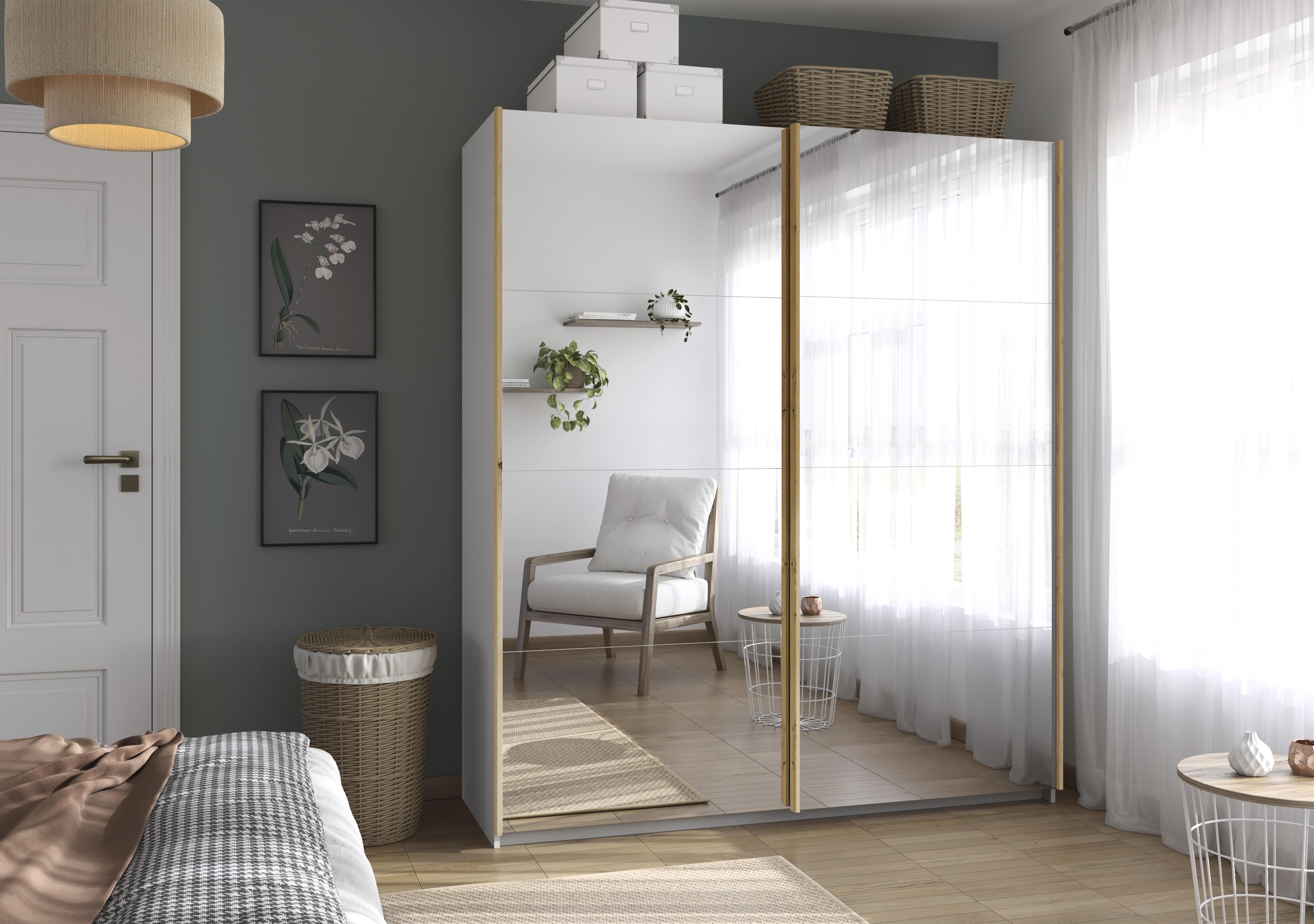 Flavia 181cm 2 Door Decor Mirror Sliding Wardrobe in  on Furniture Village