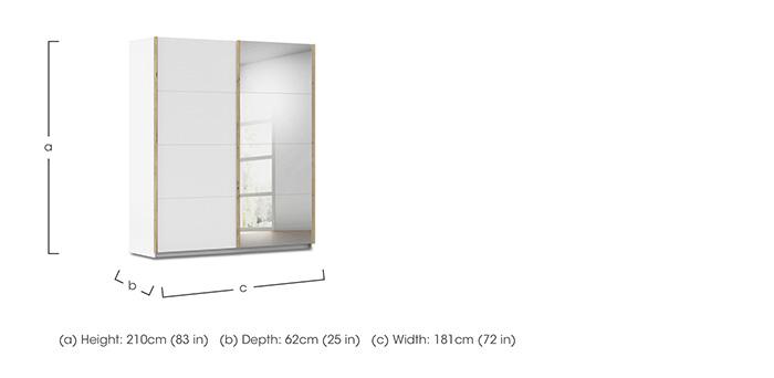 Flavia 181cm 2 Door Decor Sliding Wardrobe with Mirror Door in  on Furniture Village