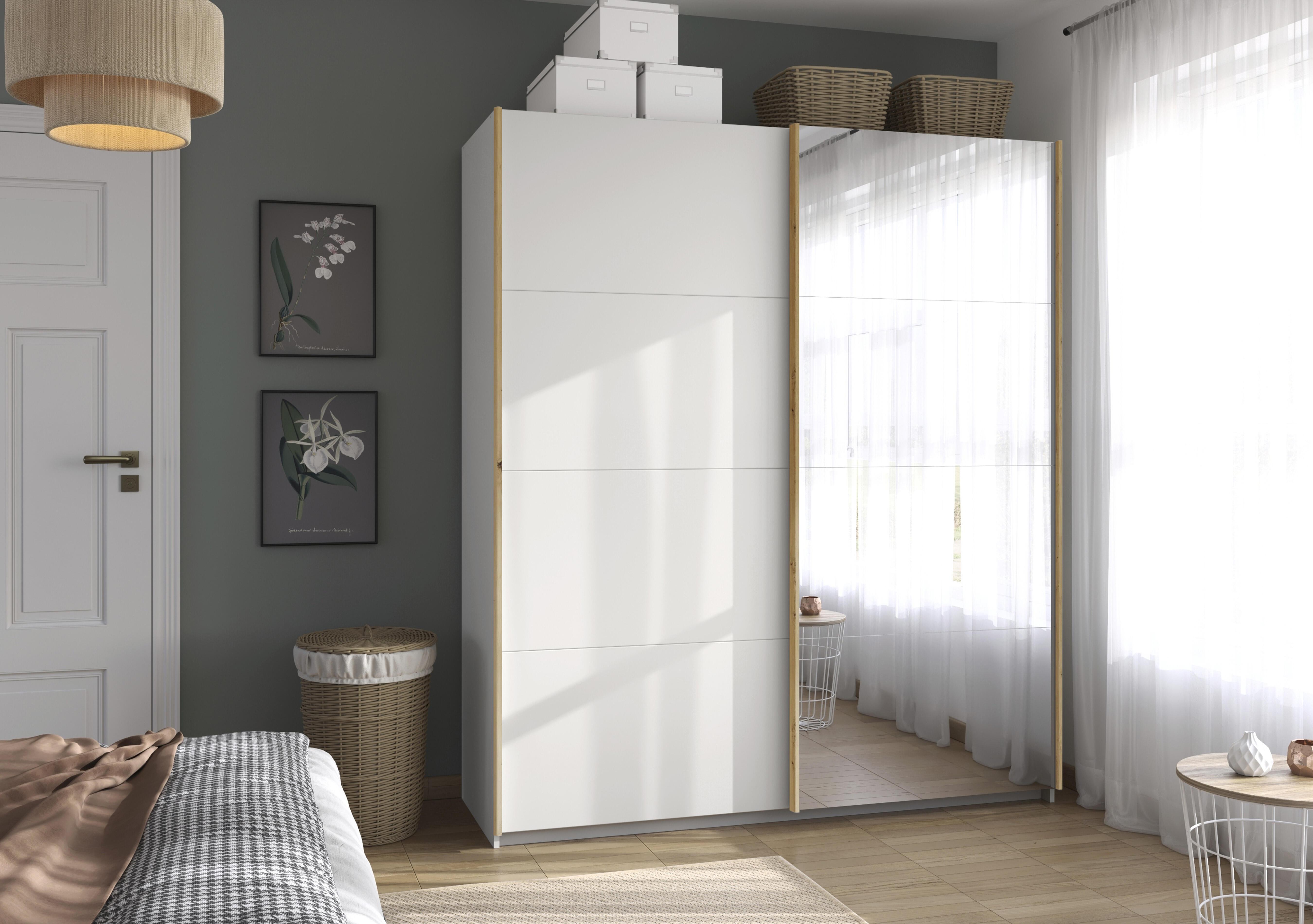 Flavia 181cm 2 Door Decor Sliding Wardrobe with Mirror Door in  on Furniture Village