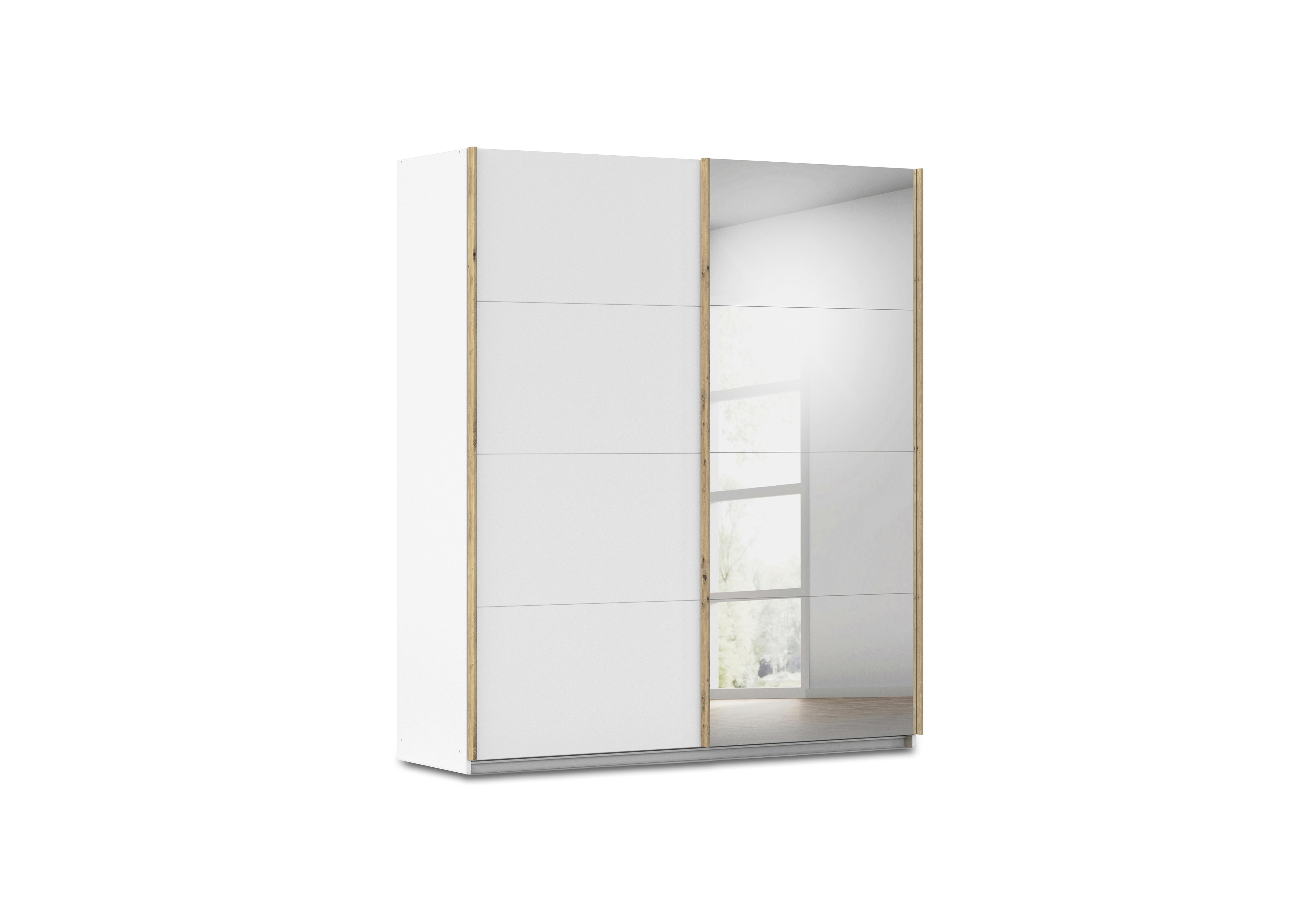 Flavia 181cm 2 Door Decor Sliding Wardrobe with Mirror Door in Al772 Alphine White on Furniture Village
