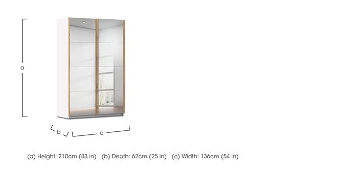 Flavia 136cm 2 Door Decor Mirror Sliding Wardrobe in  on Furniture Village
