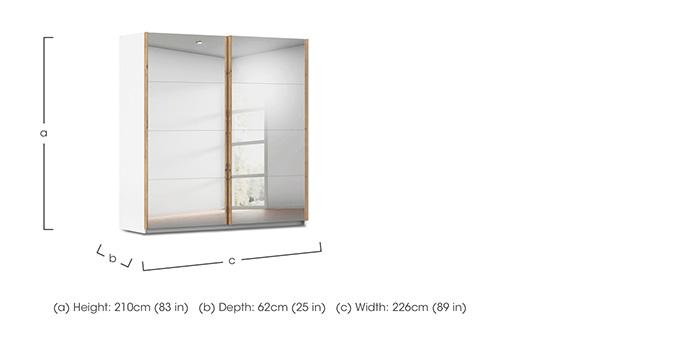 Flavia 226cm 2 Door Decor Mirror Sliding Wardrobe in  on Furniture Village